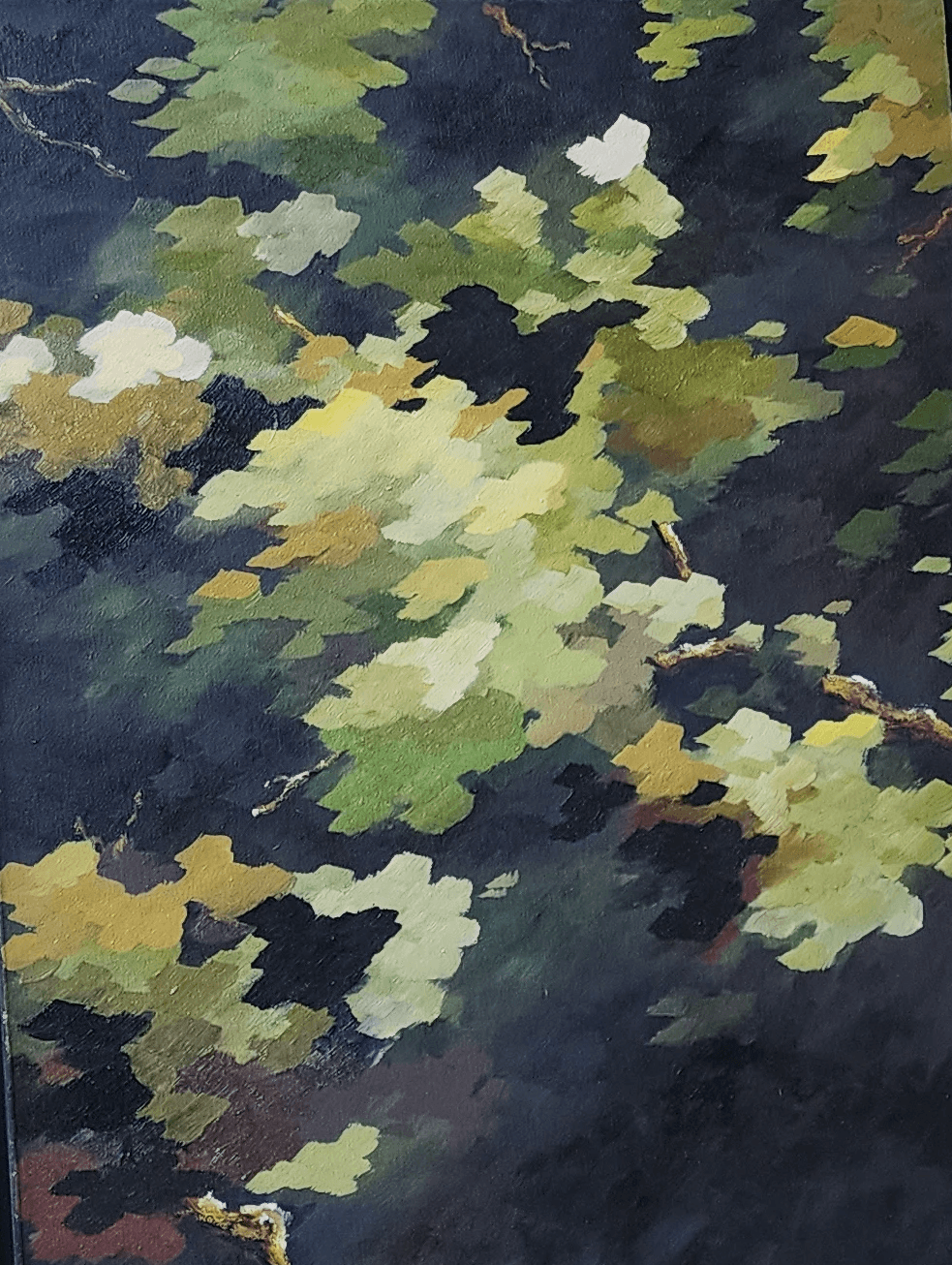 Painting of Belen portraying leaves