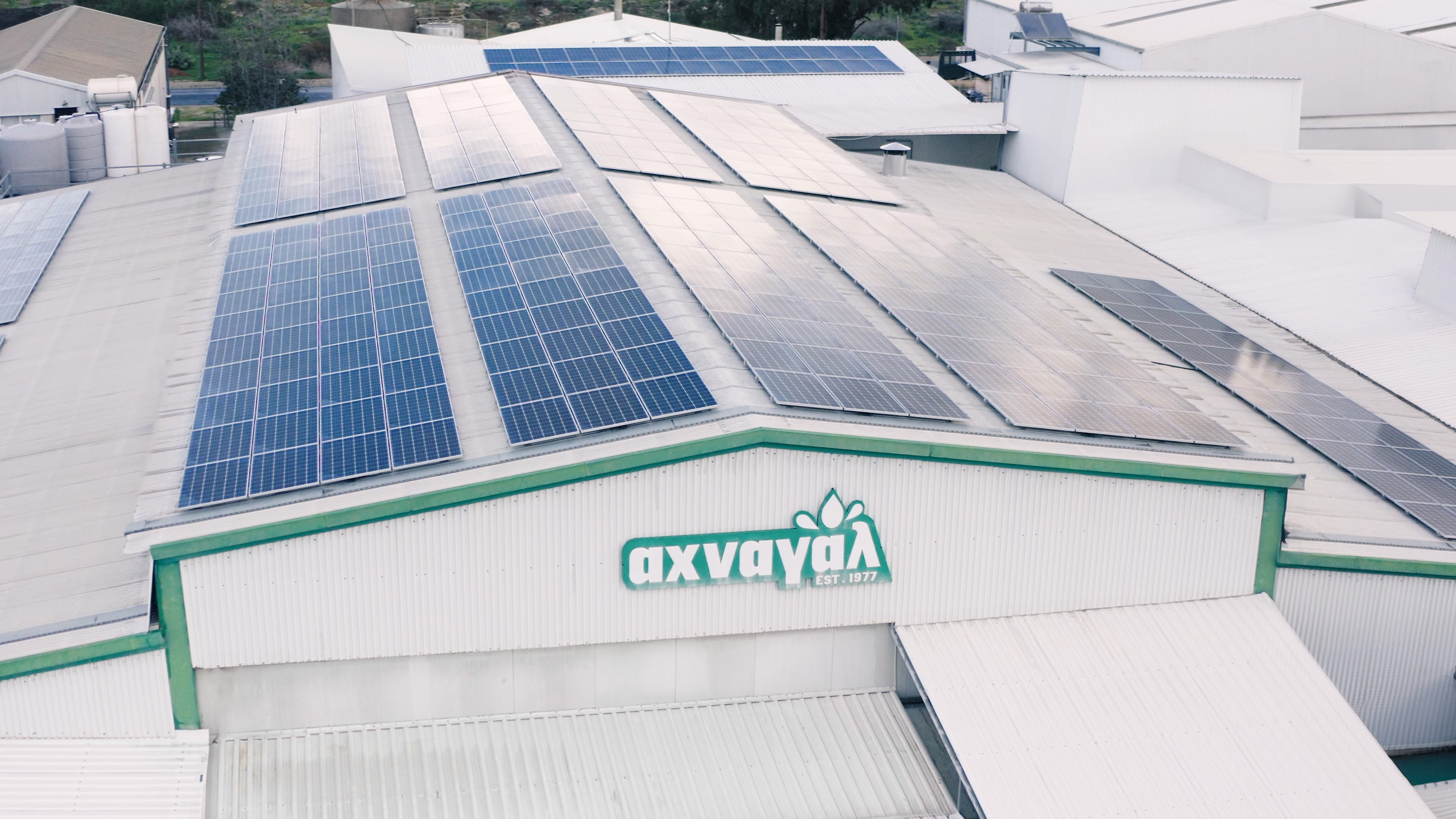 A milk factory with sun energy use