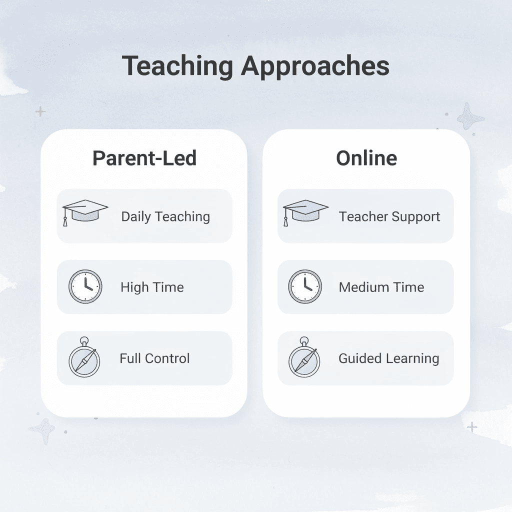  Comparison of parent-led versus online teaching approaches