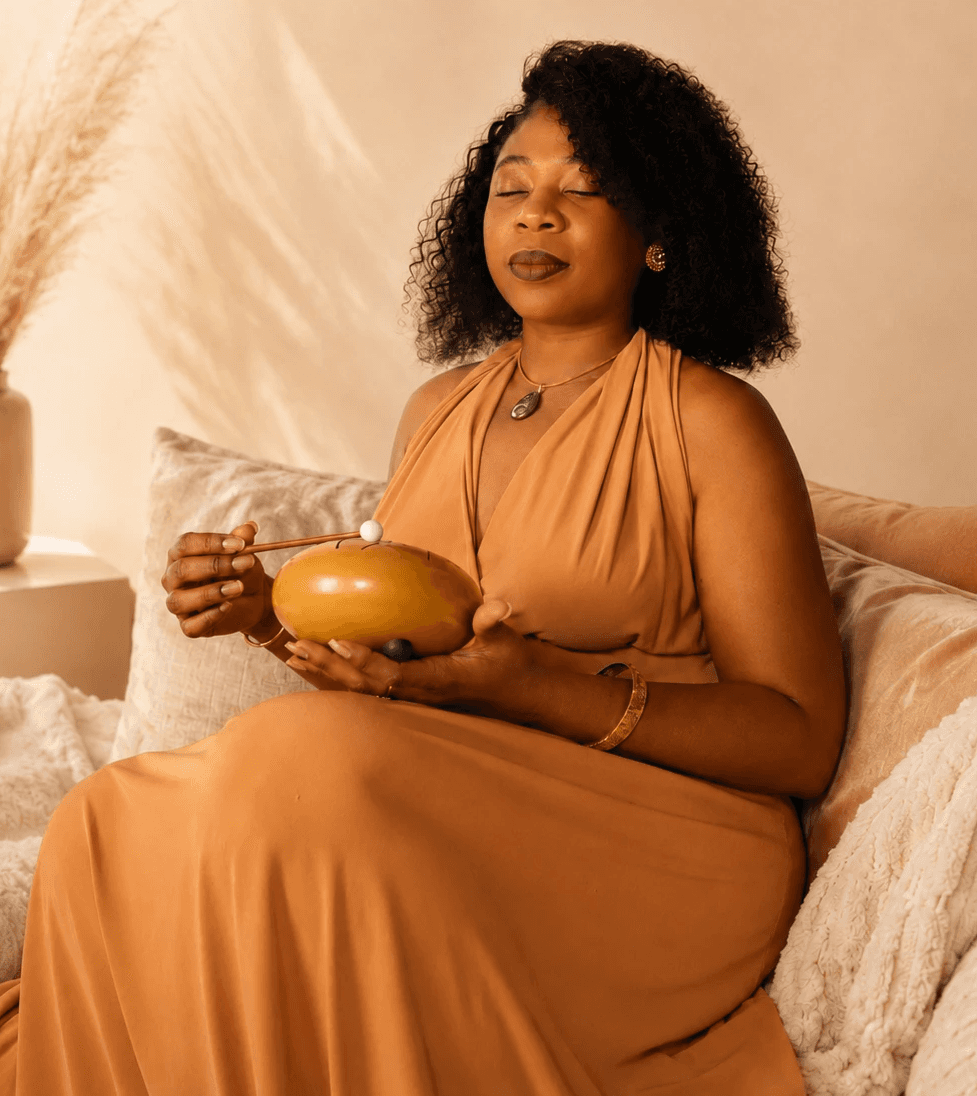 Lauretta Ita facilitating a sound healing session