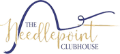 Needlepoint client logo embroidered by Stitch Nook