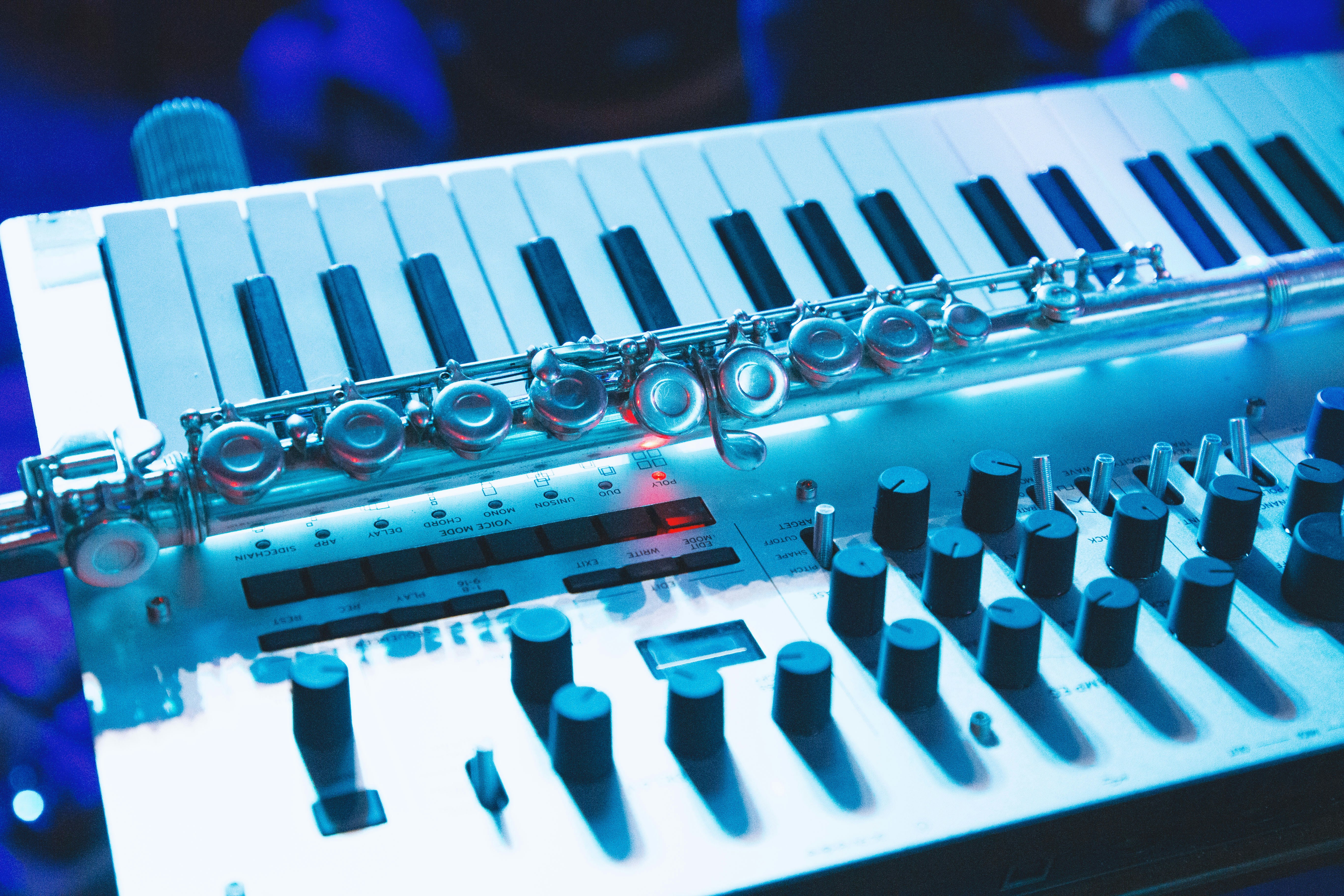 silver and black audio mixer