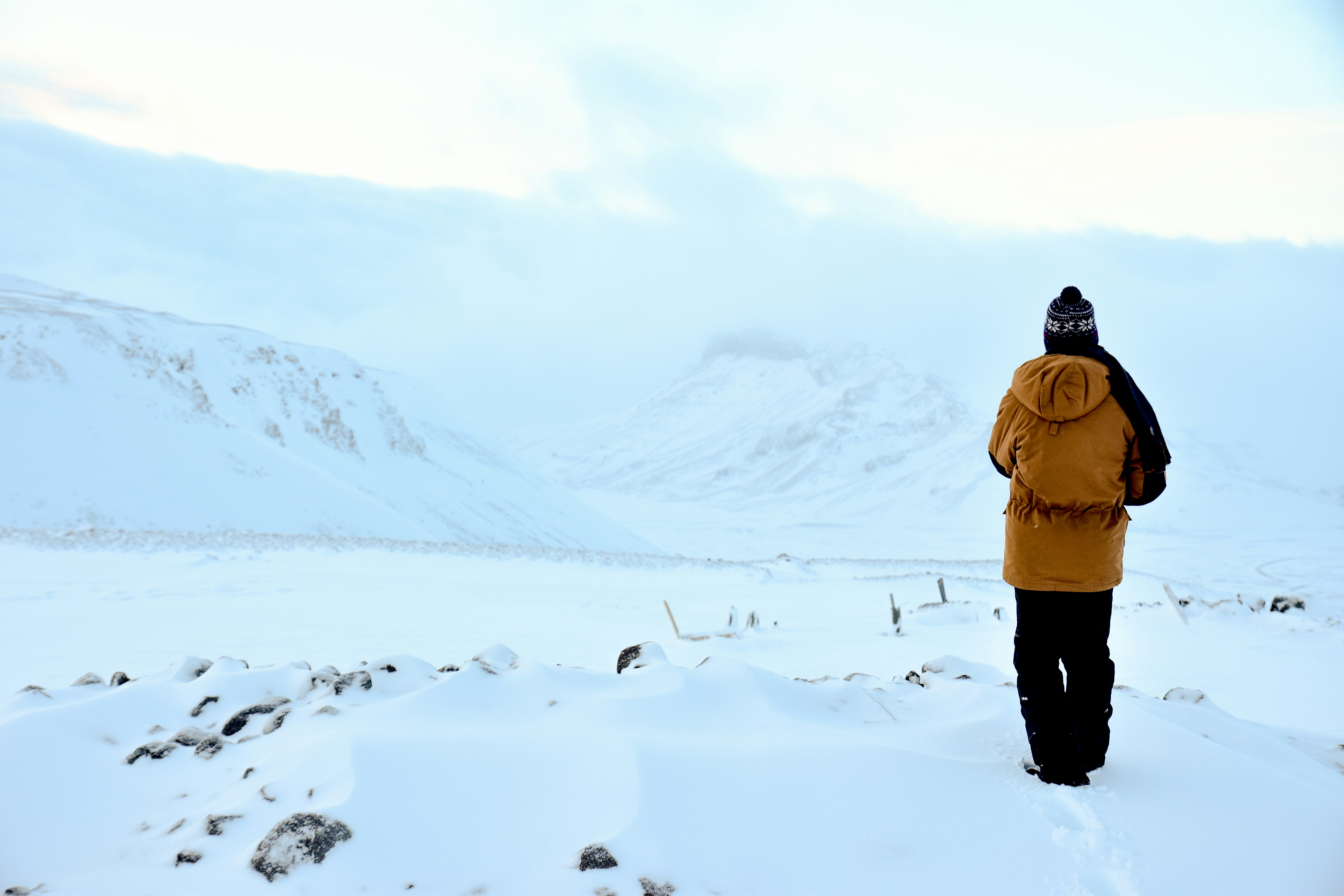 man at Langjökull Glacier