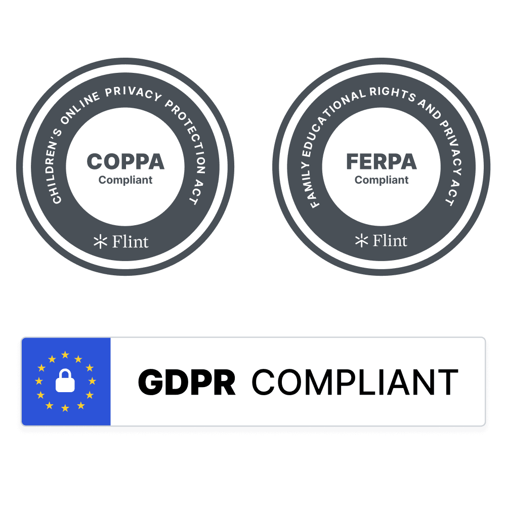 Image of being GDPR, COPPA, and FERPA compliant