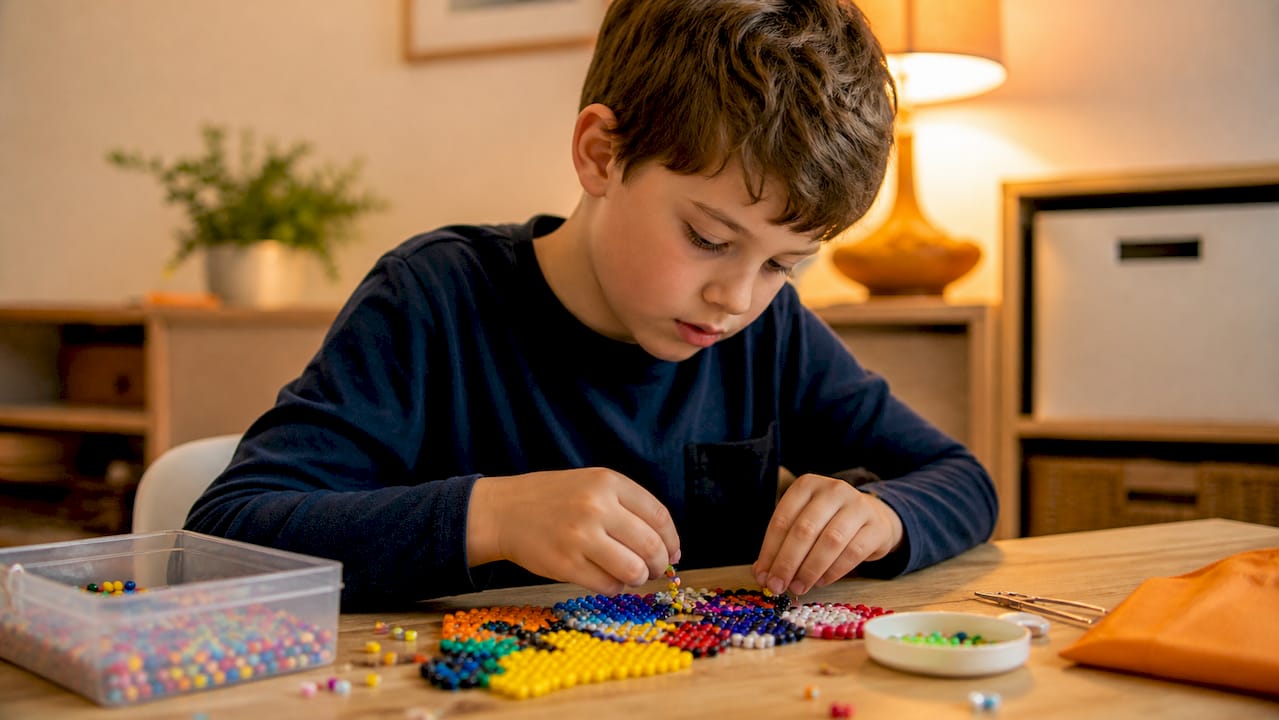 Niño dando forma a plastilina de colores
