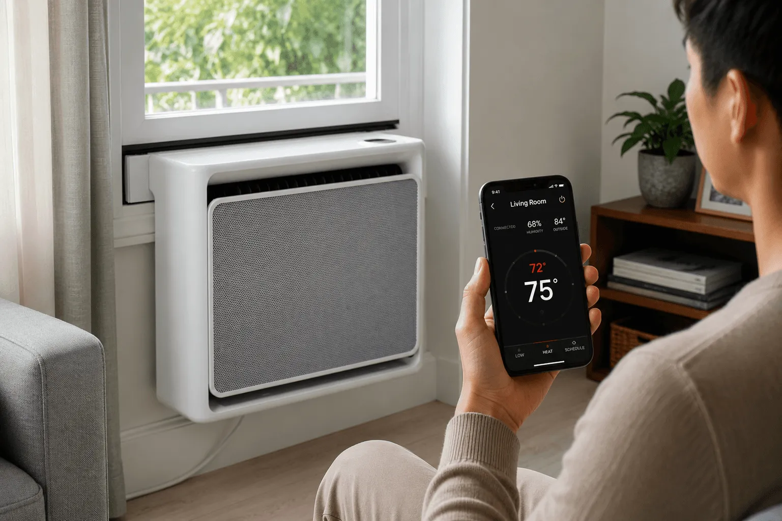Resident controlling a Gradient heat pump from the mobile app