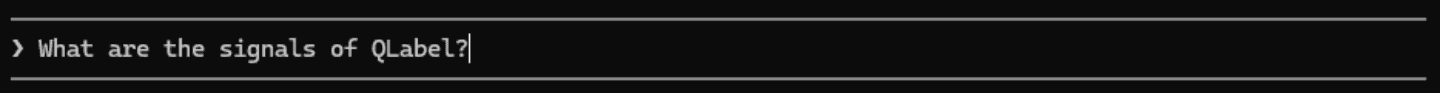 Prompt: What are the signals of QLabel?