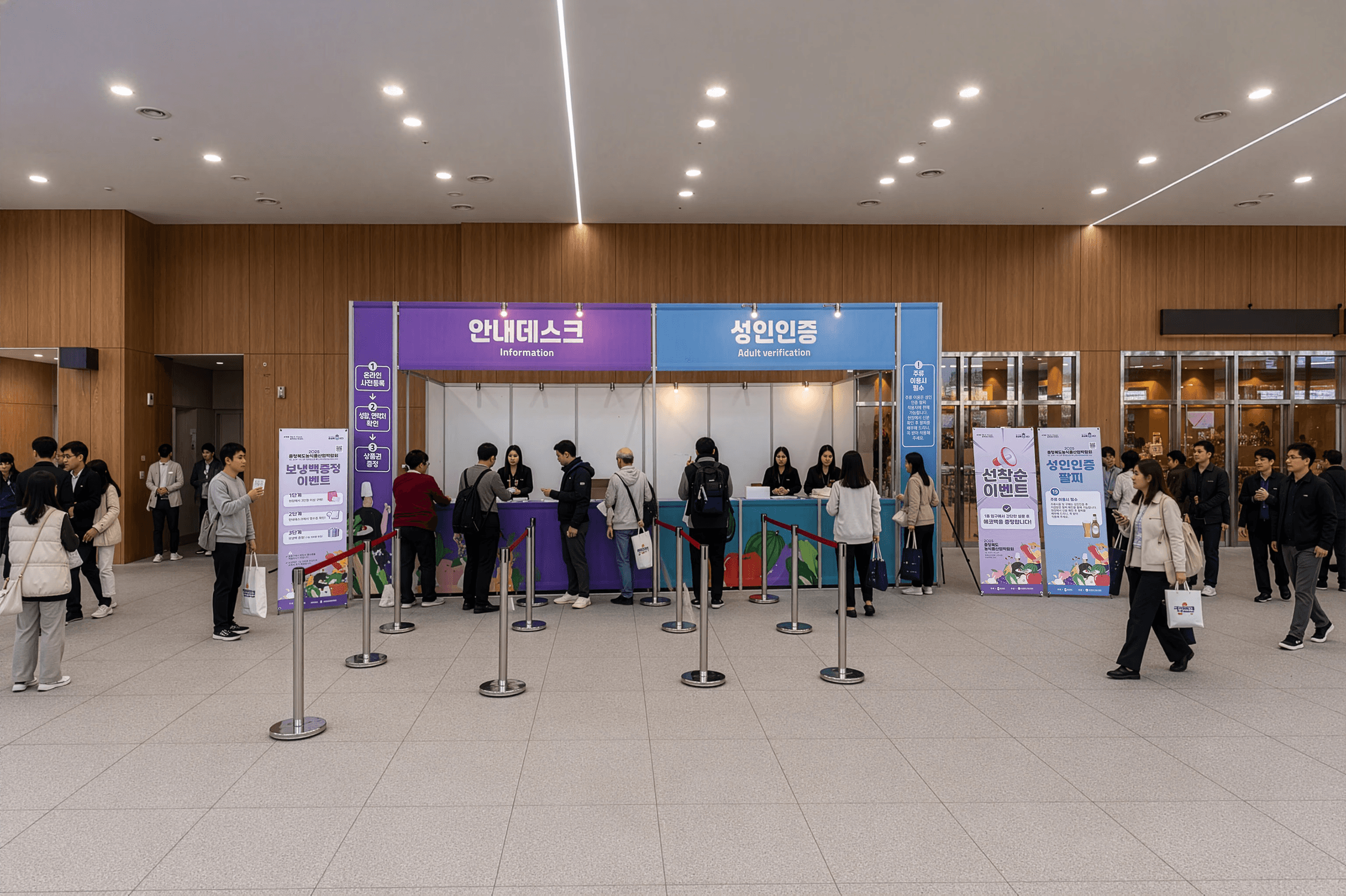 박람회 입장권 출입증 안내데스크 사인 디자인