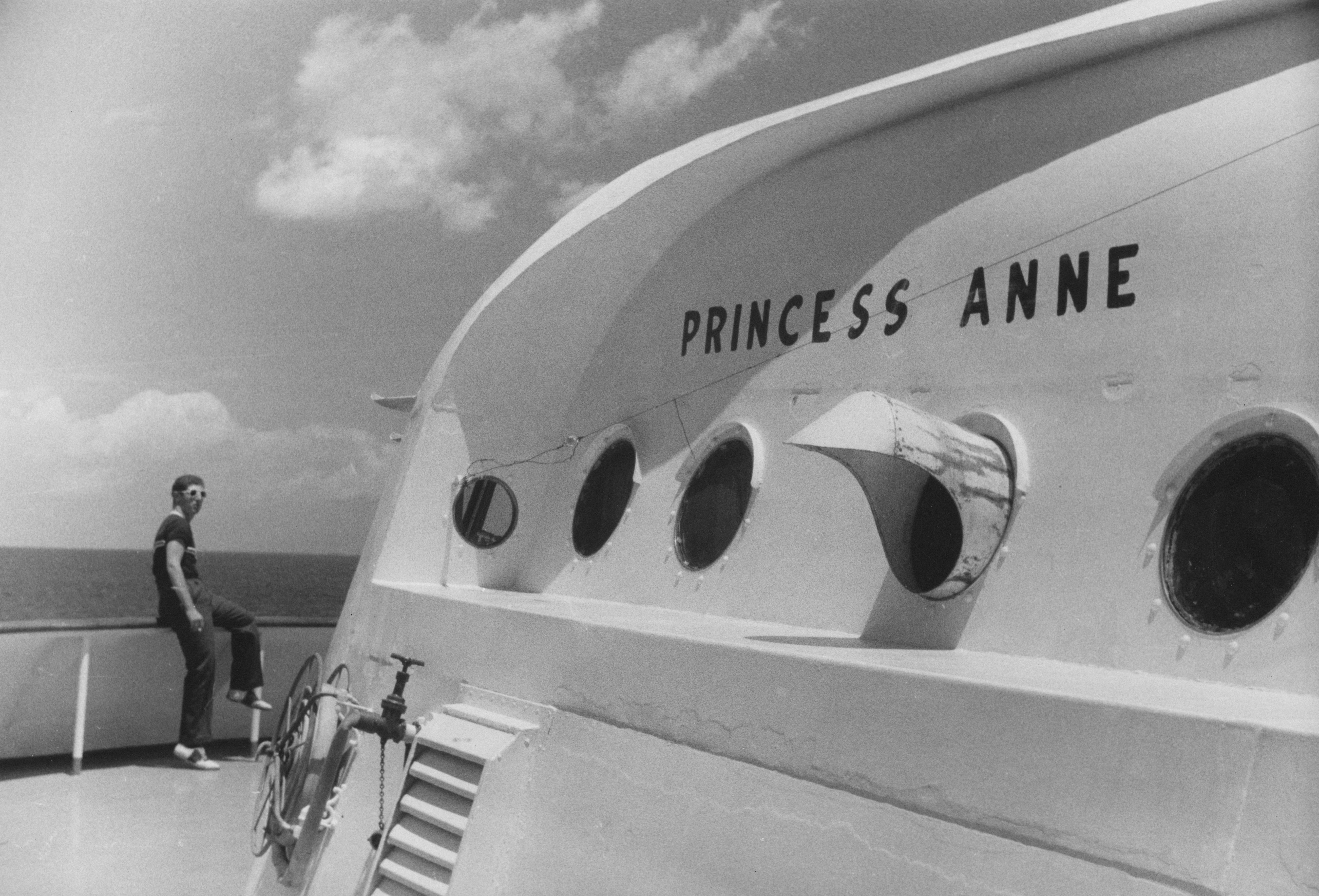 Man on deck of princess anne ship