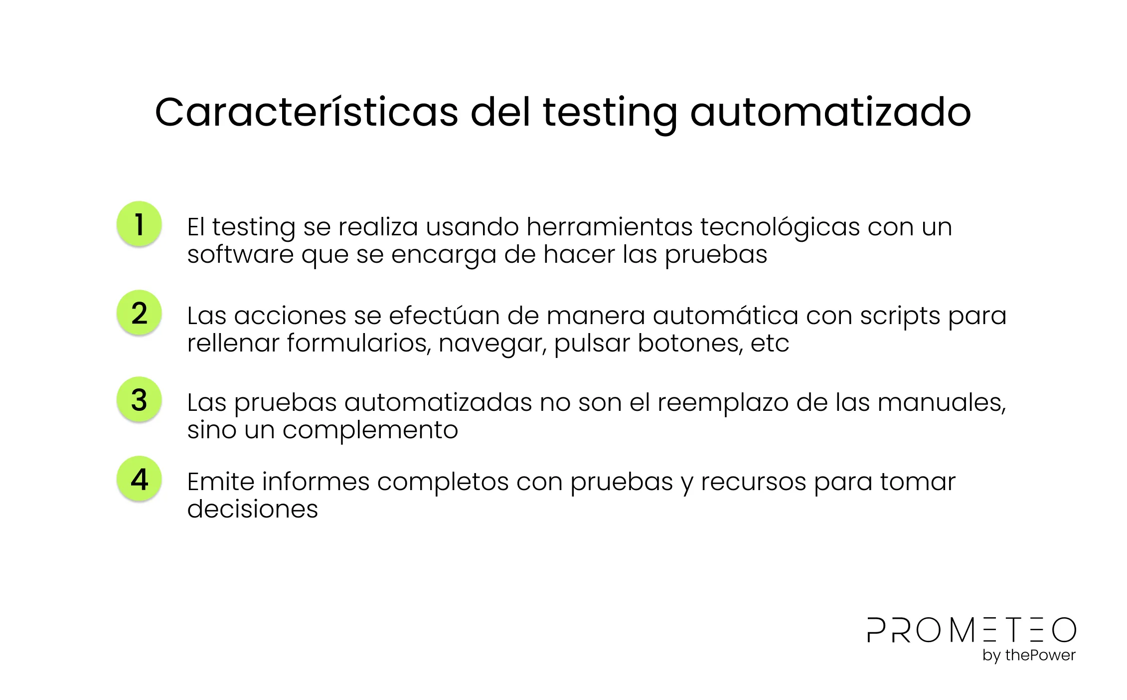 Características del testing automatizado