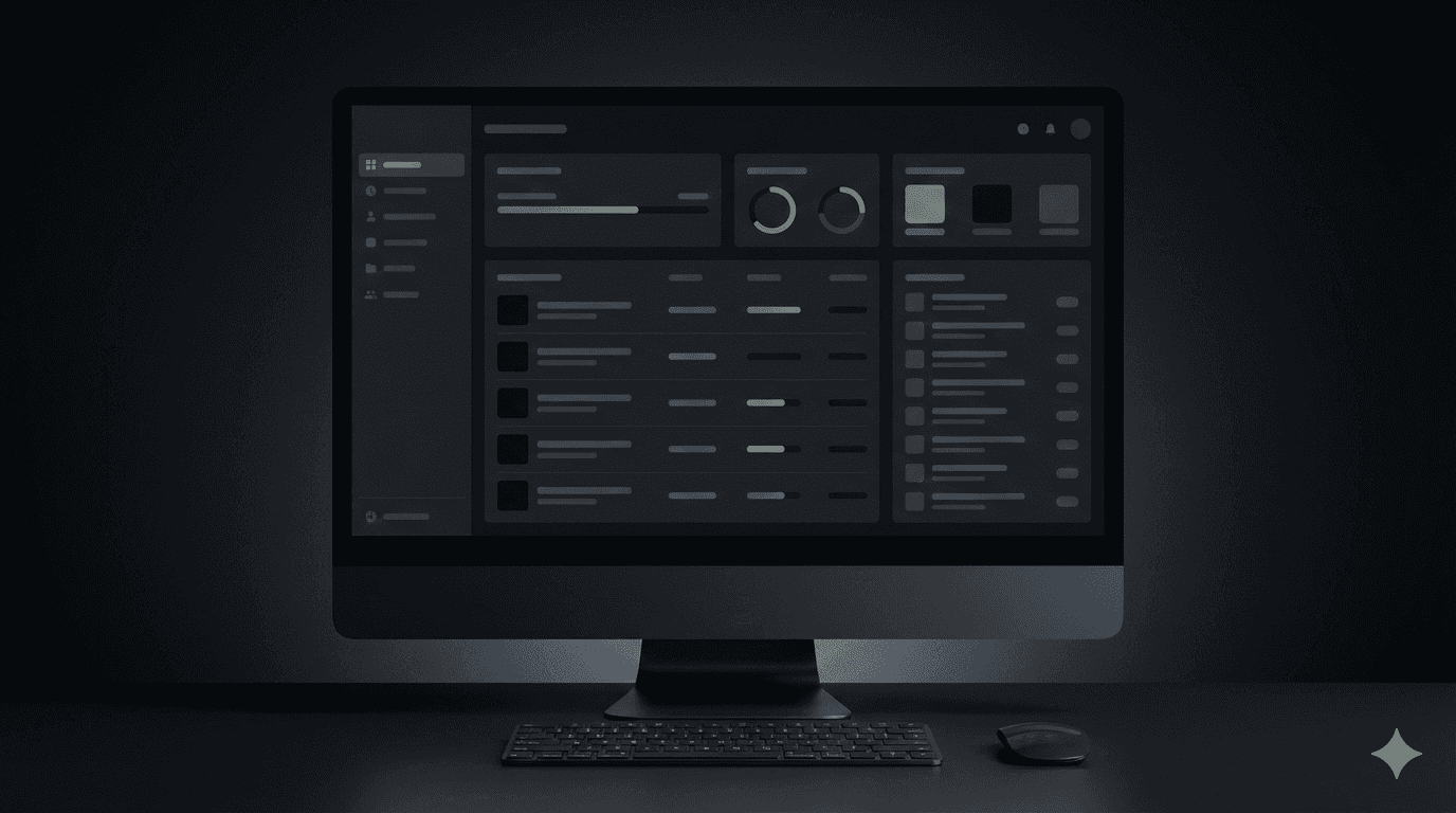 Productivity dashboard interface showing task lists and progress indicators