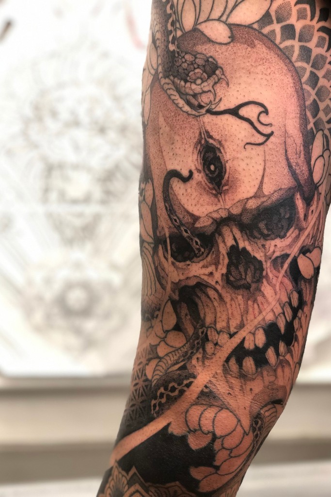 Skull and Snake