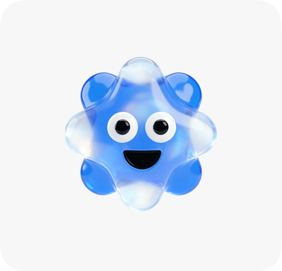 vivi, the glossy blue mascot