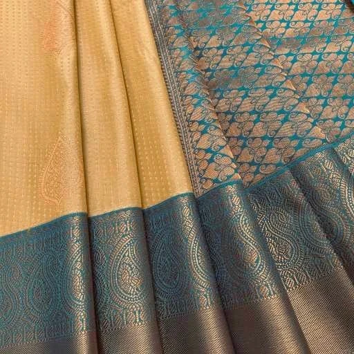 Pastel Yellow Semi Kanchivaram Art Silk Saree