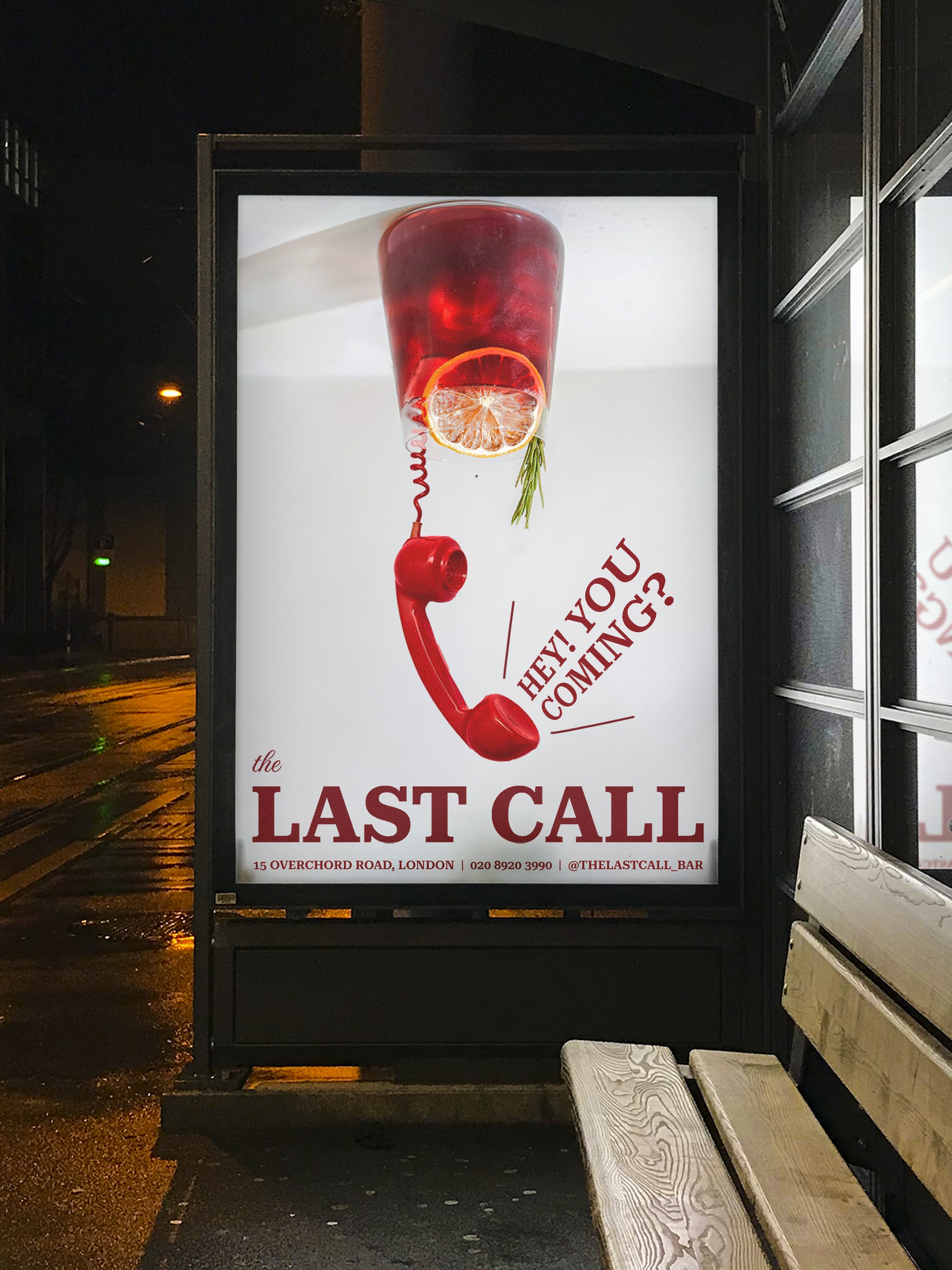 Poster of Bar on Bus Stop