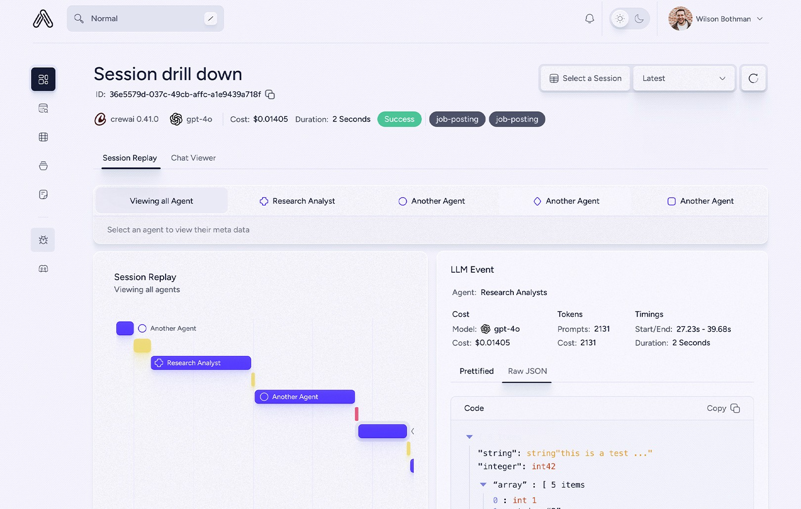 Image of AgentOps waterfall chart