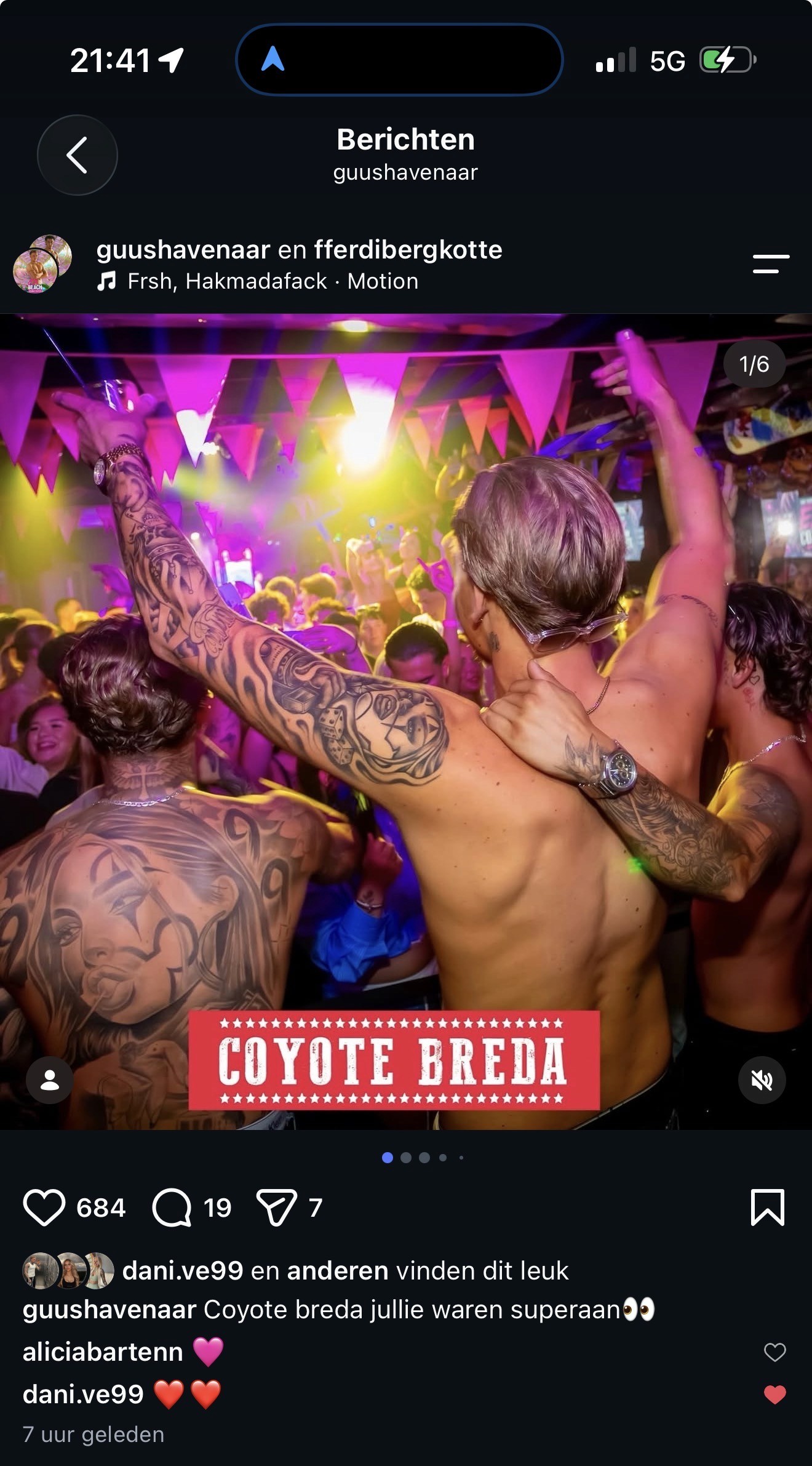 Colourful graffiti wall and stage lighting inside Nocturne Club
