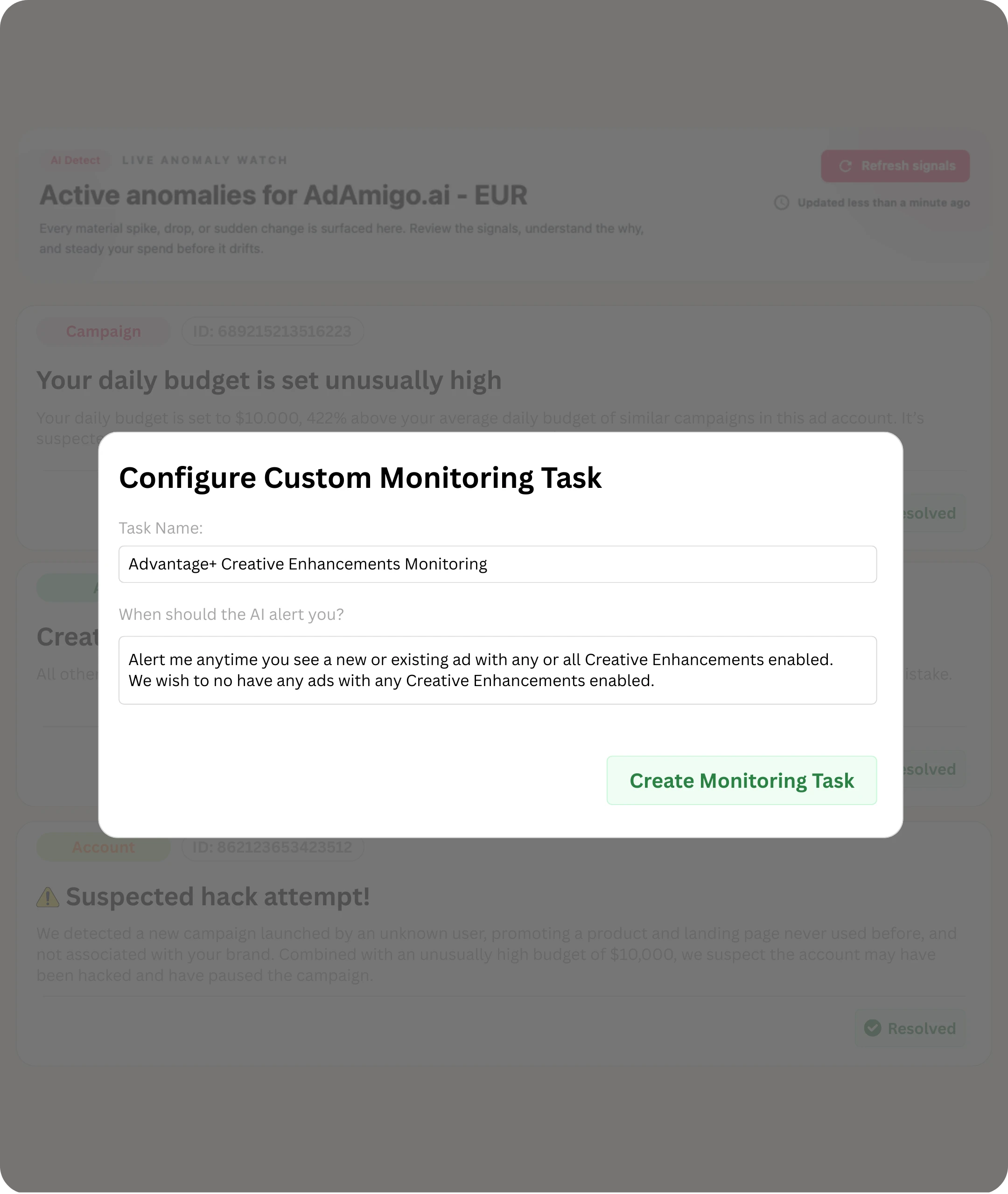 AdAmigo.ai - Bulk Ad Launch - Ad Configuration