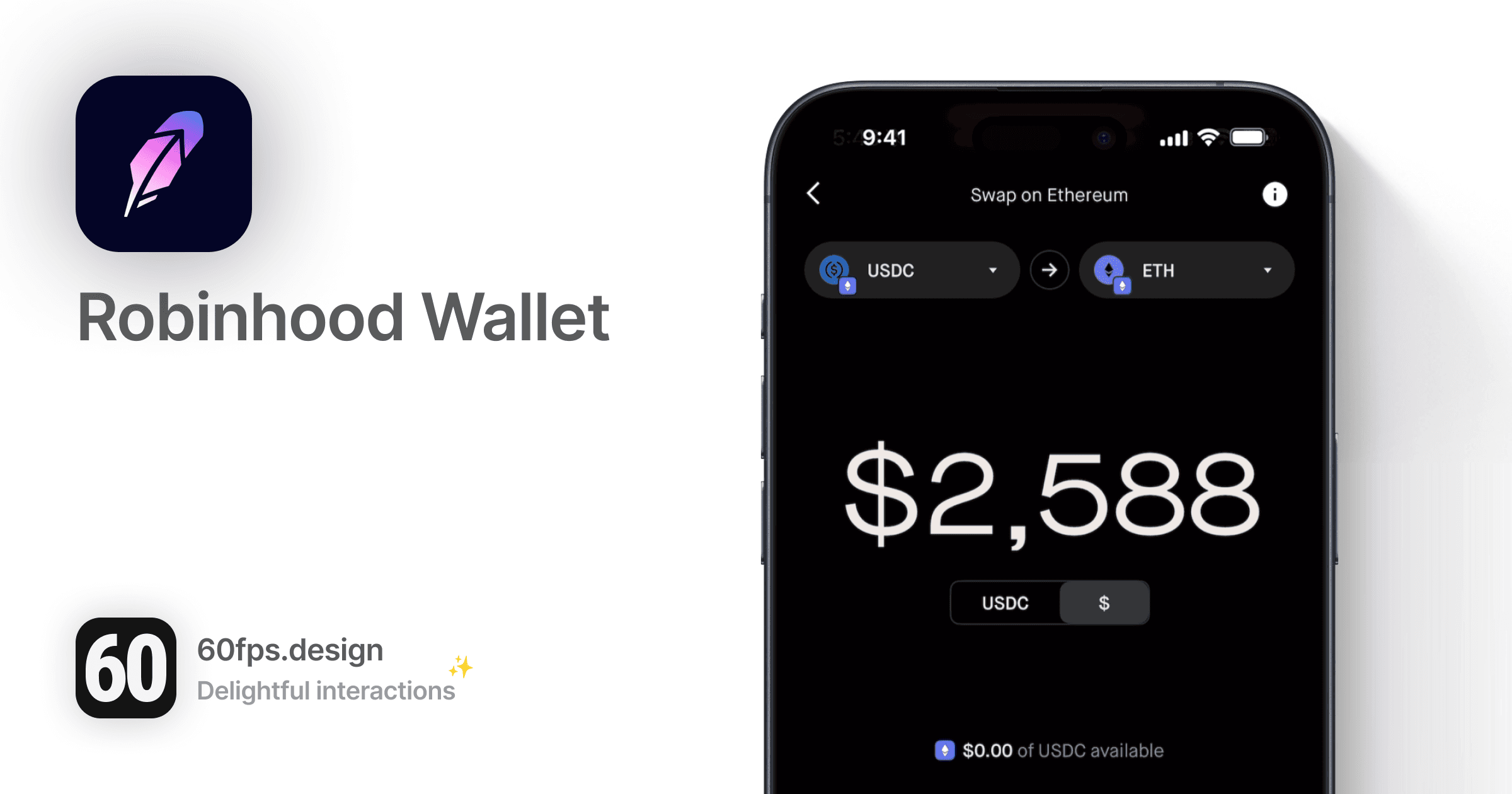 Robinhood Wallet iOS App UI/UX animation
