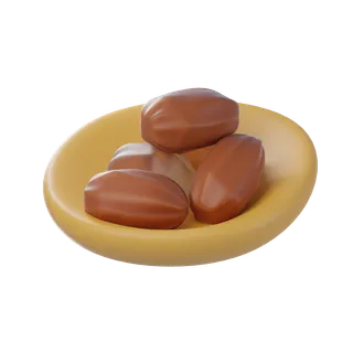 Free 3D dates plate icon for Ramadan