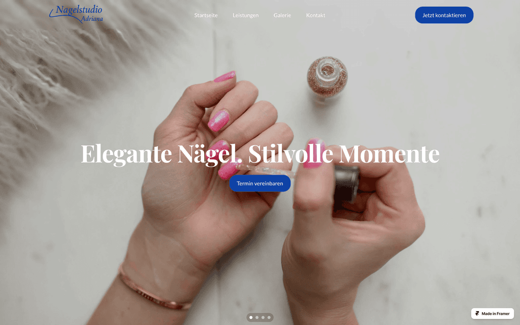 Website für Nagelstudio mit modernem Design