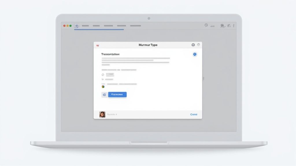 Screenshot of MurmurType's interface showing its clean design on macOS.