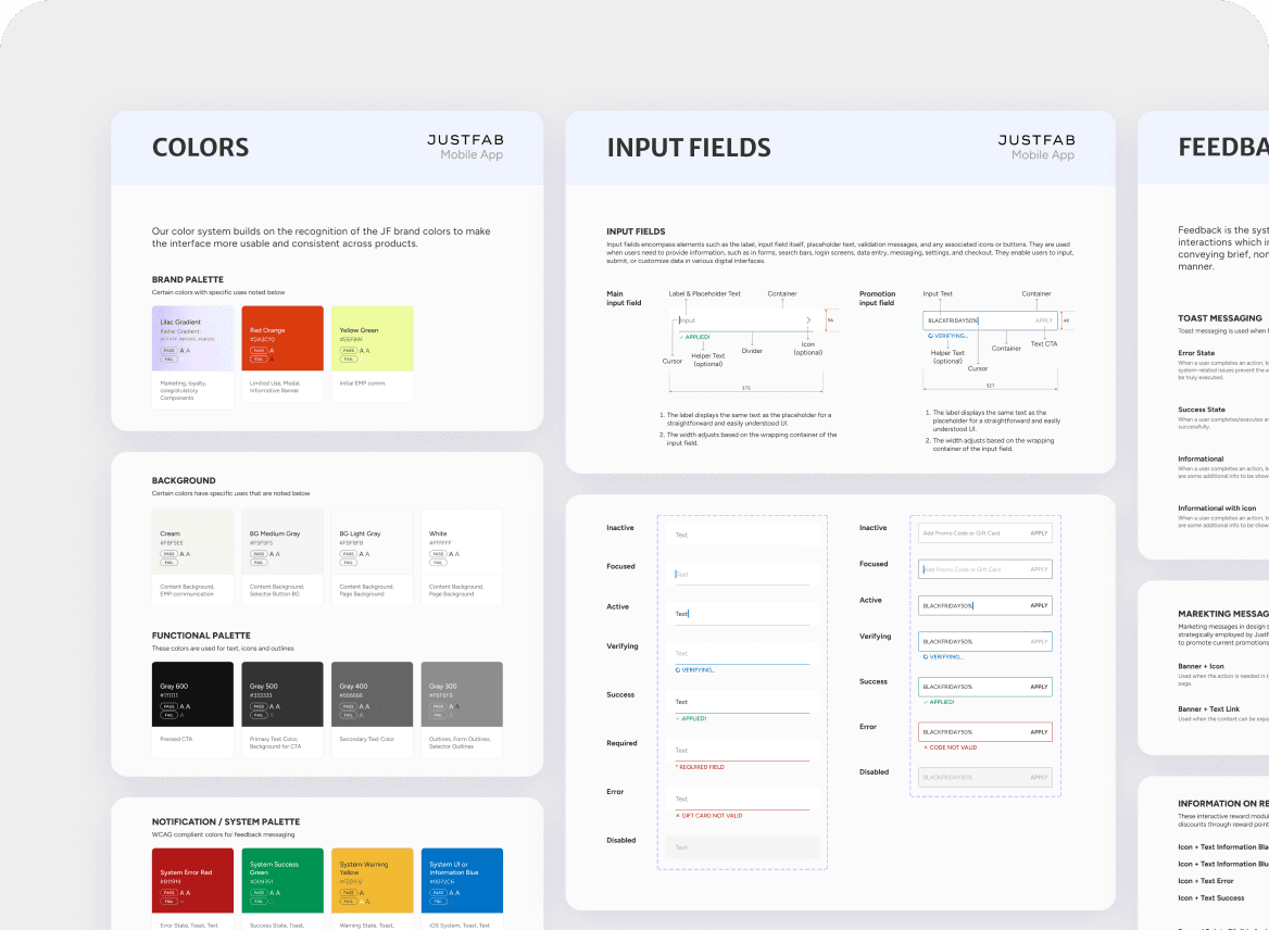 JF Atomic Design System for Mobile App