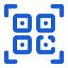Blue QR scanner icon