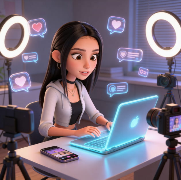 use a series of AI doll videos to gain likes