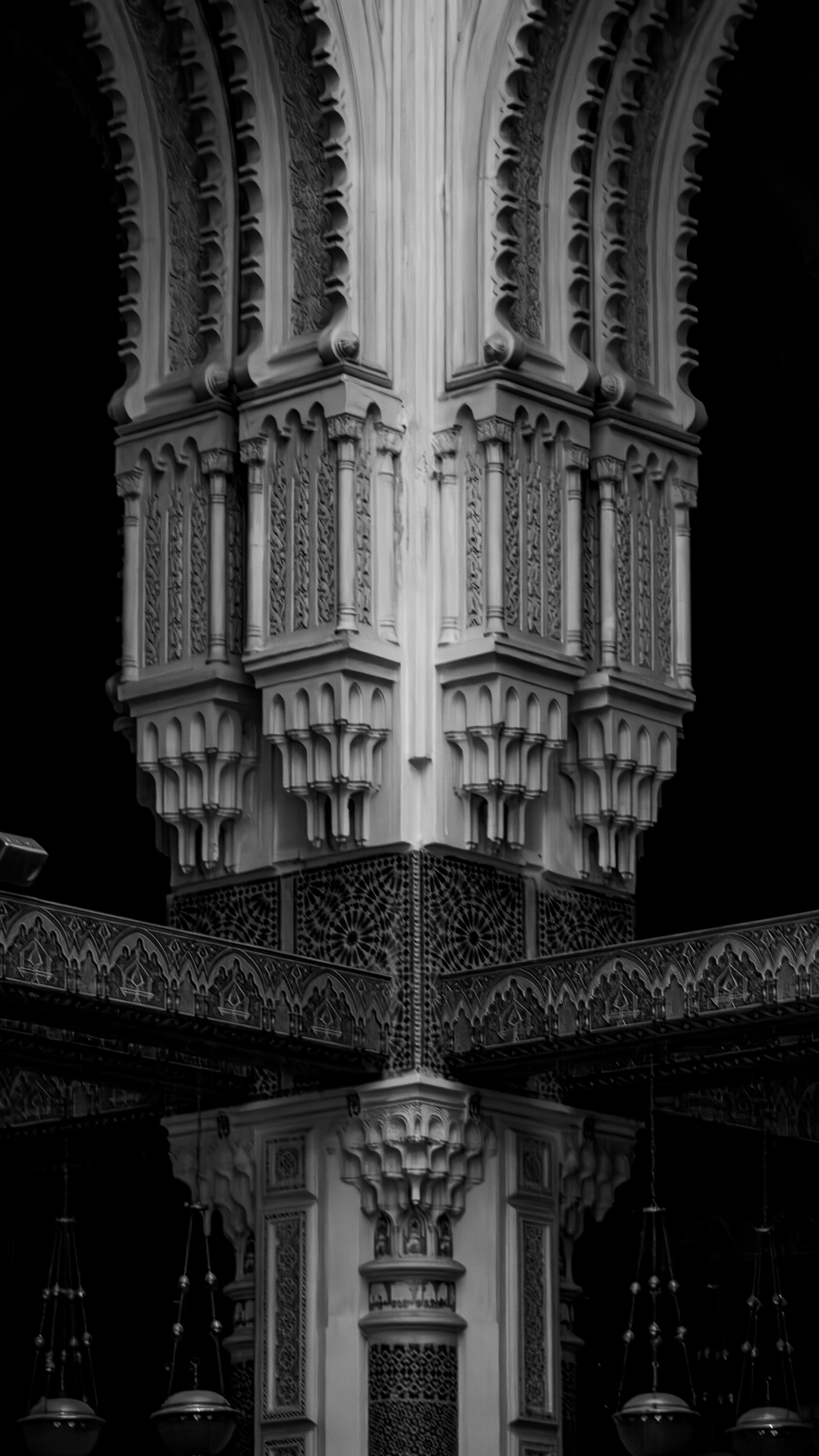 Drone shot of a running track at night