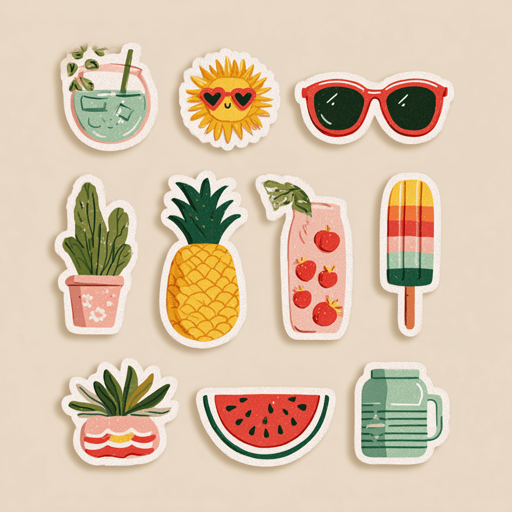 summer stickers Apple Watch collection header image featuring modern, 4th of july, and summer.