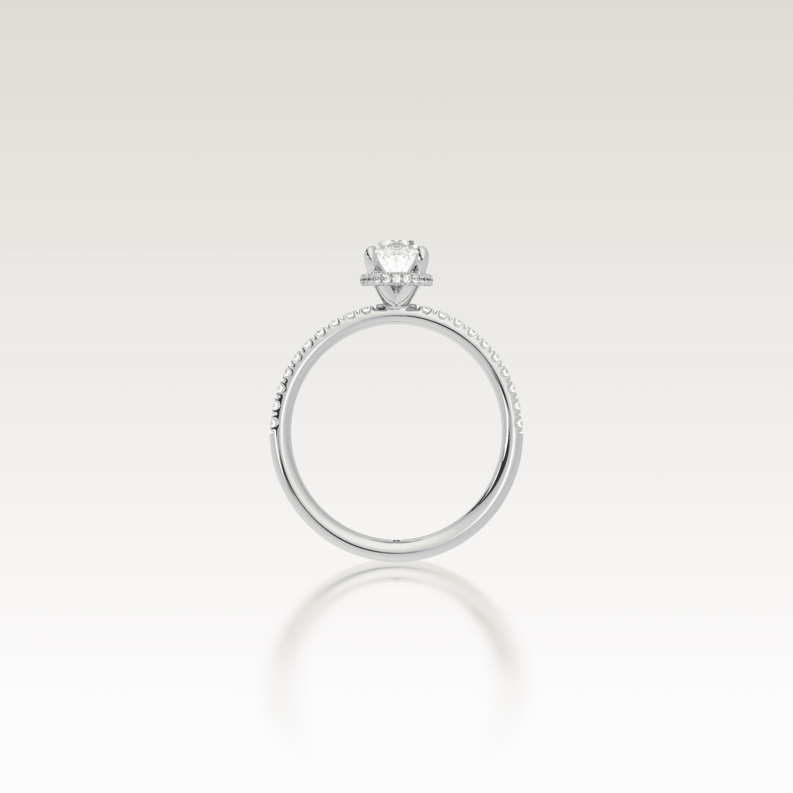 Pavé Oval Love Knot Diamond Ring image 5