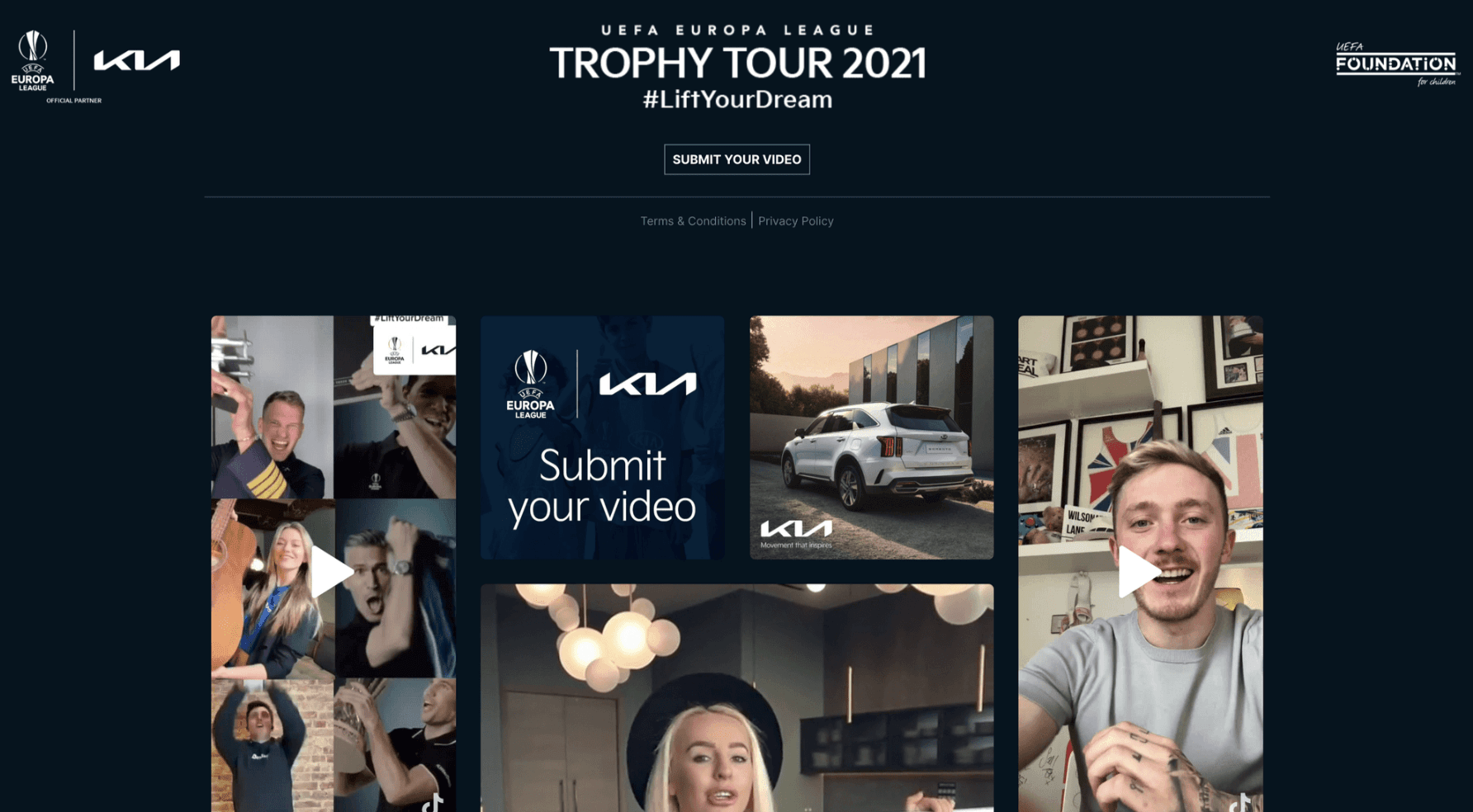 Kia x UEFA Europa League Trophy Tour fan content gallery powered by Amondo