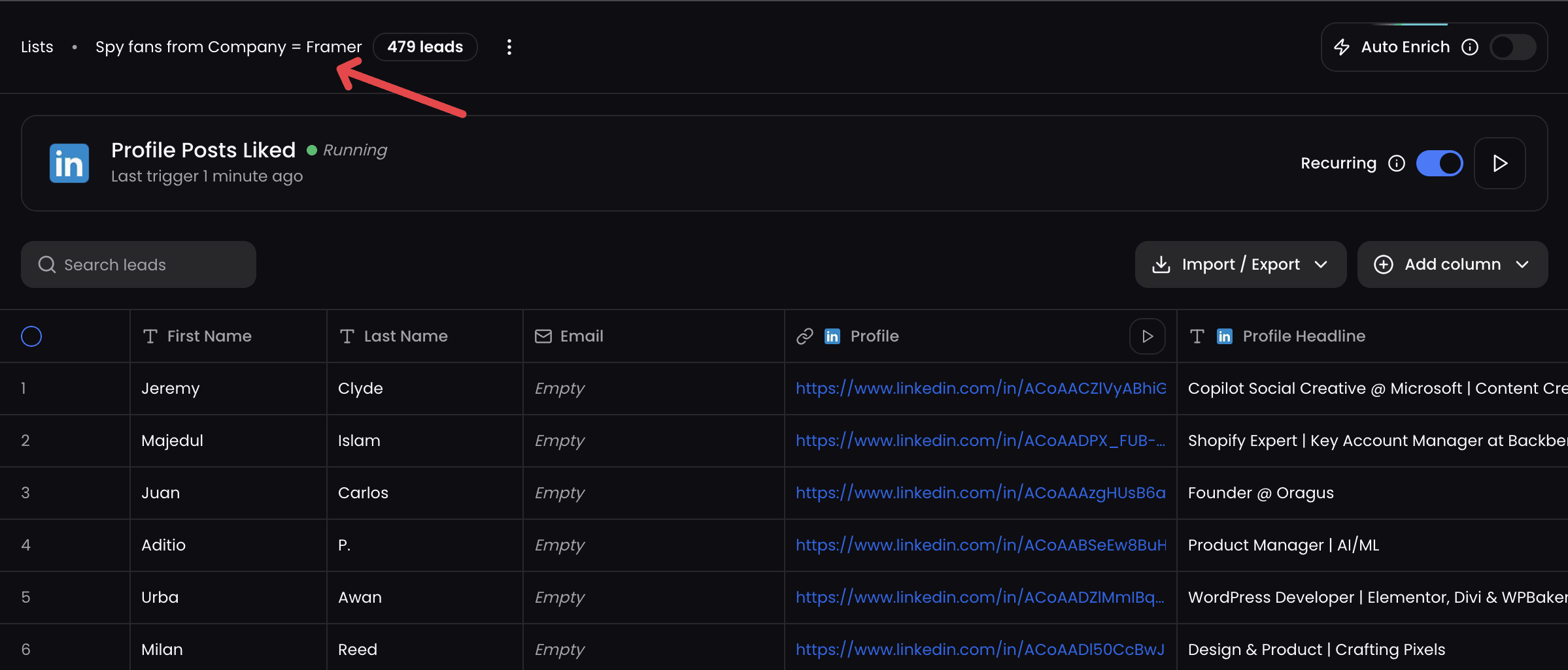 How to spy Framer fans on LinkedIn