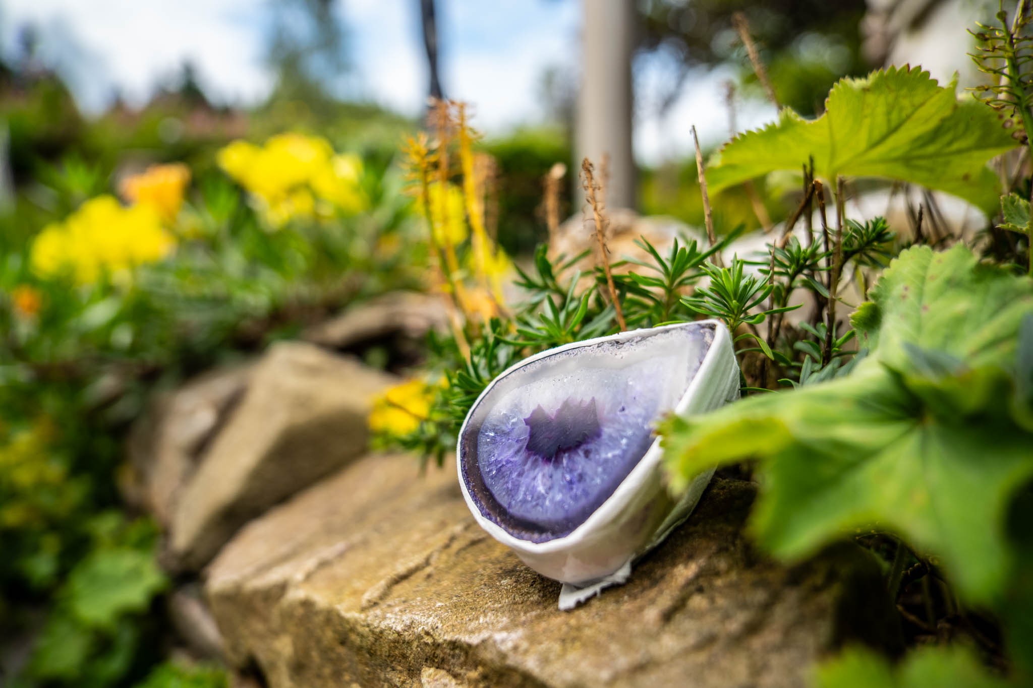 Purchase with flowers and stones
