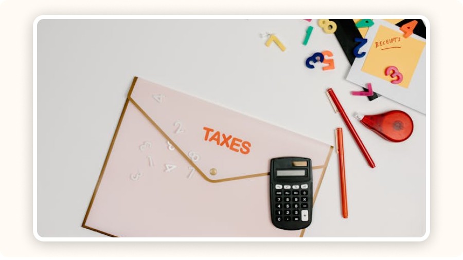 Folder labeled “TAXES”