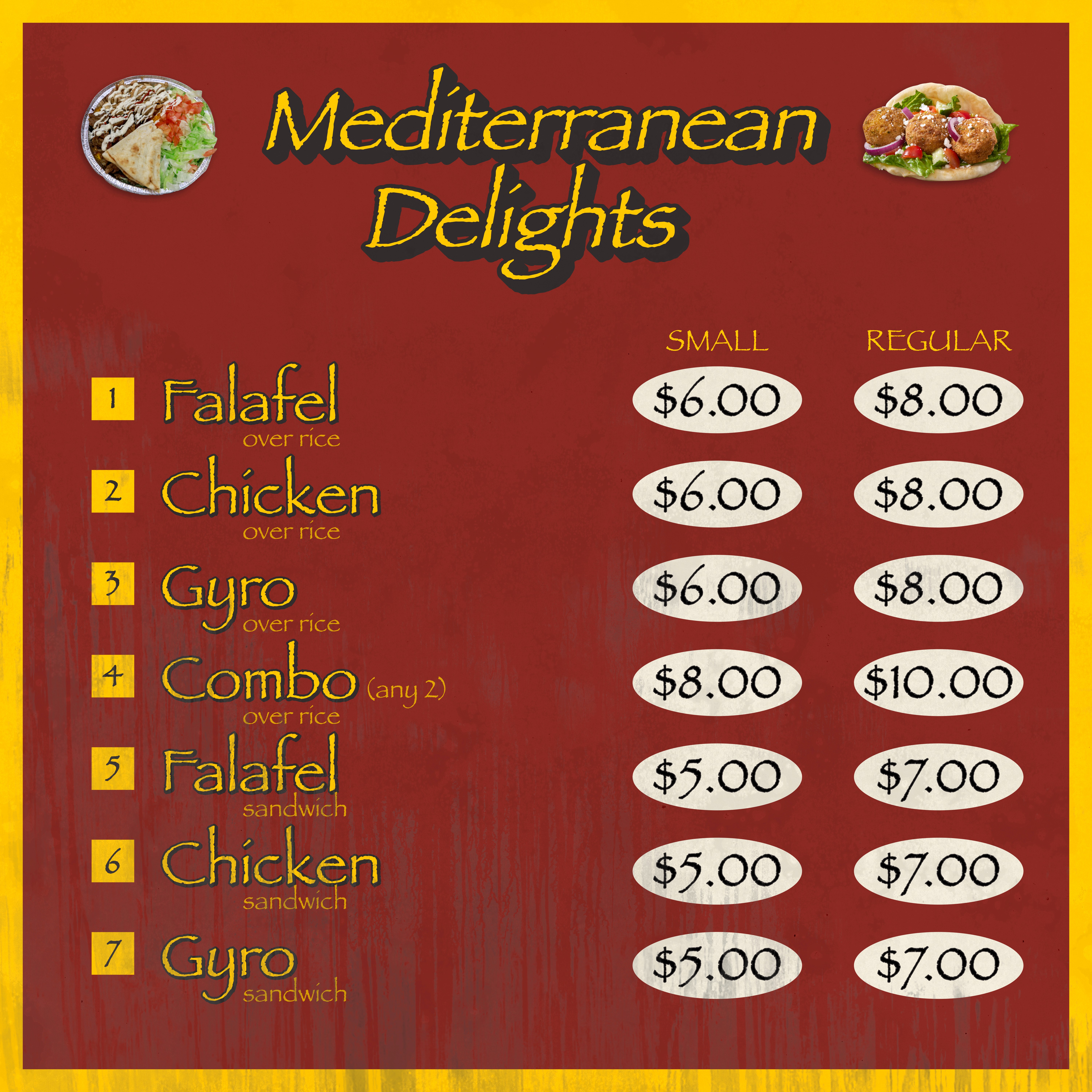 Food Cart Menu Sign