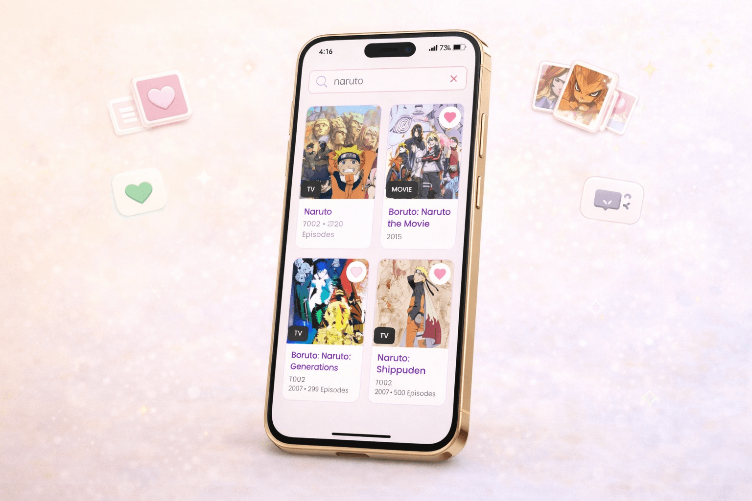 Discover your favorite anime instantly with a clean and intuitive search experience. Browse detailed results, save to wishlist, and track what you love—all in one place.