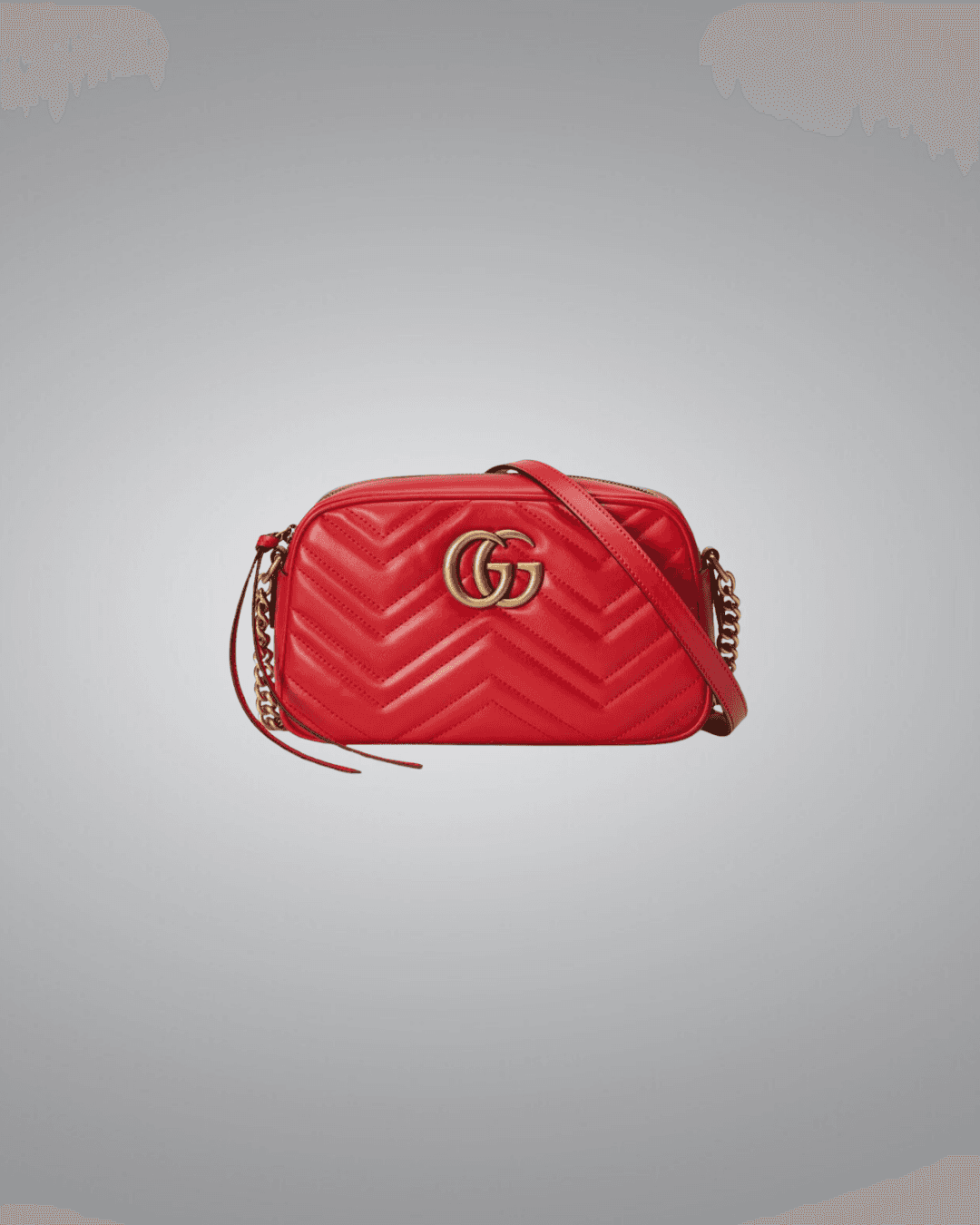 GG Marmont Small Matelassé Shoulder Bag in Red