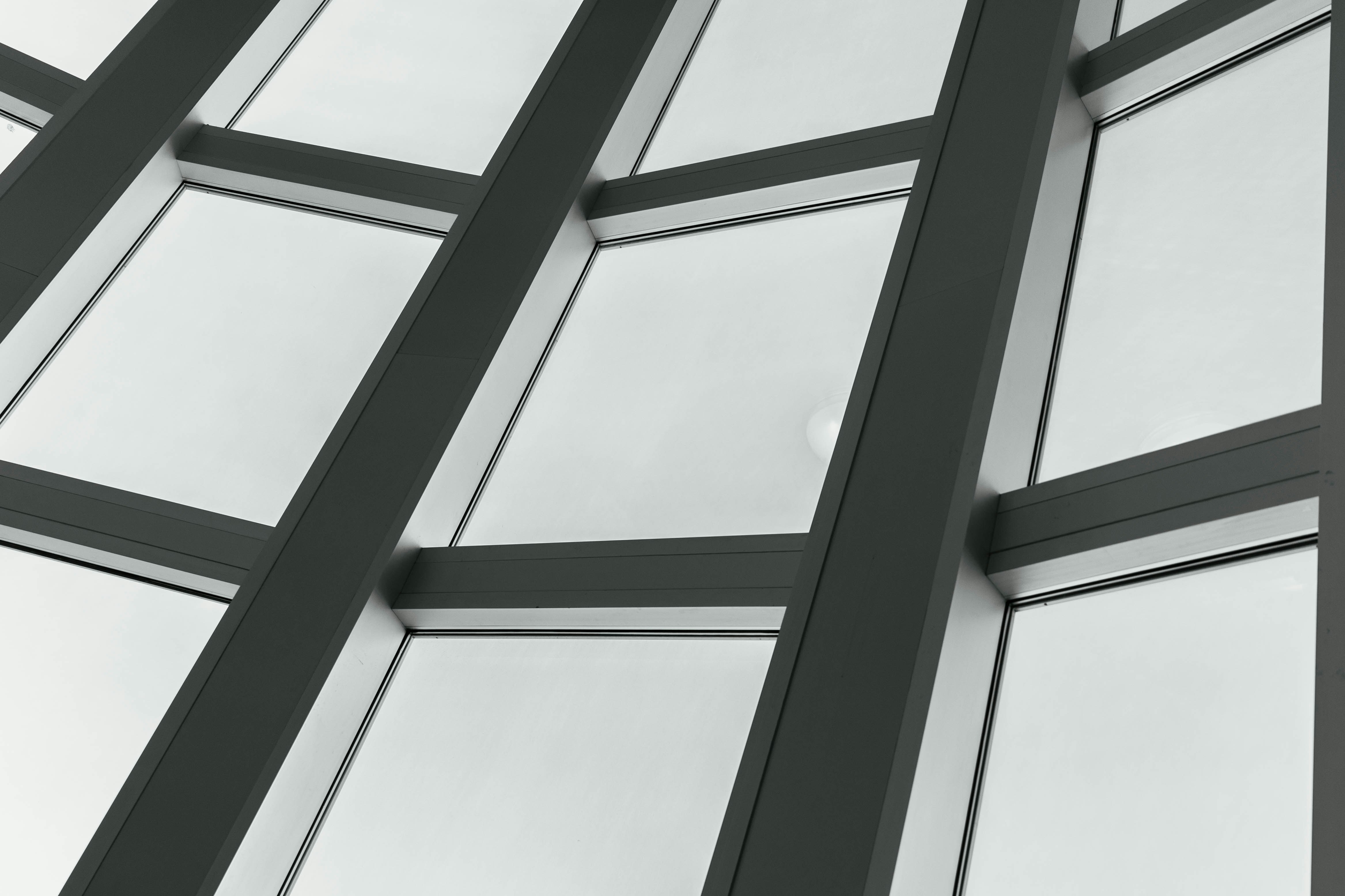 a black and white photo of a glass wall