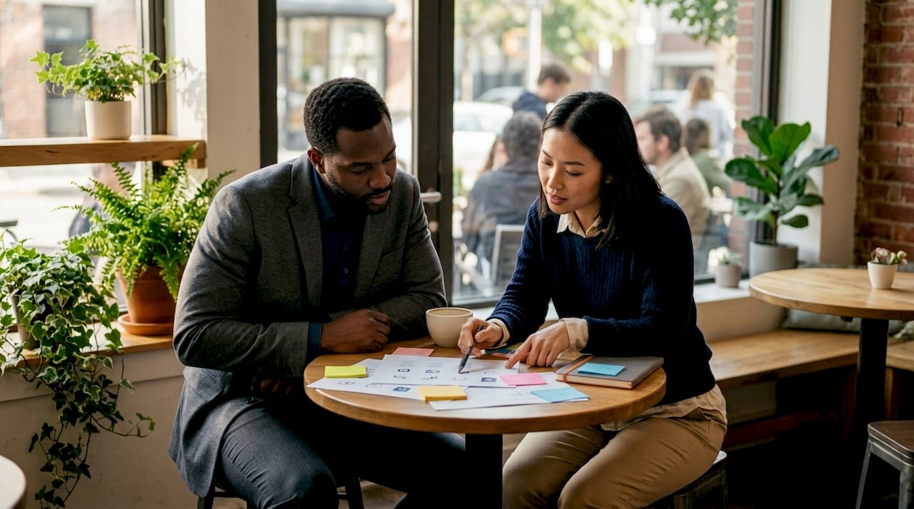 HR professionals reviewing AI-flagged compliance data
