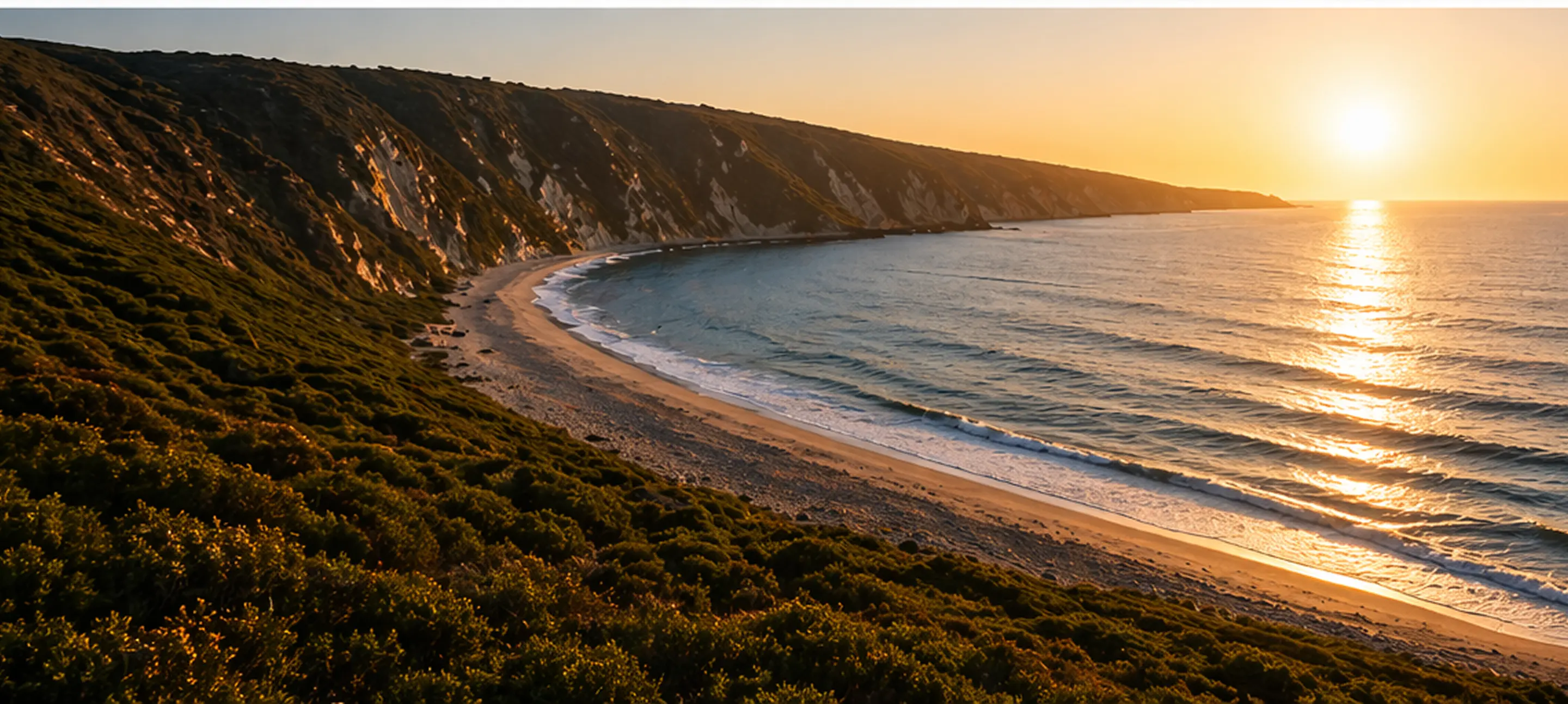 Coastal sunset landscape representing a business owner reflecting on running a sustainable business without daily involvement