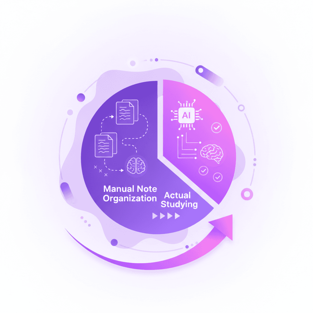 Pie chart showing time saved using study AI tools