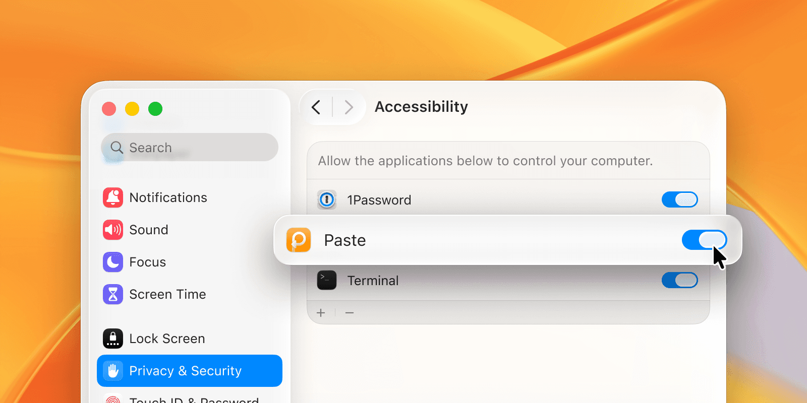 Paste Accessibility Access
