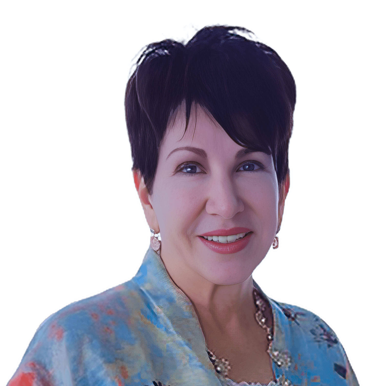 a woman in a white shirt is posing for a picture