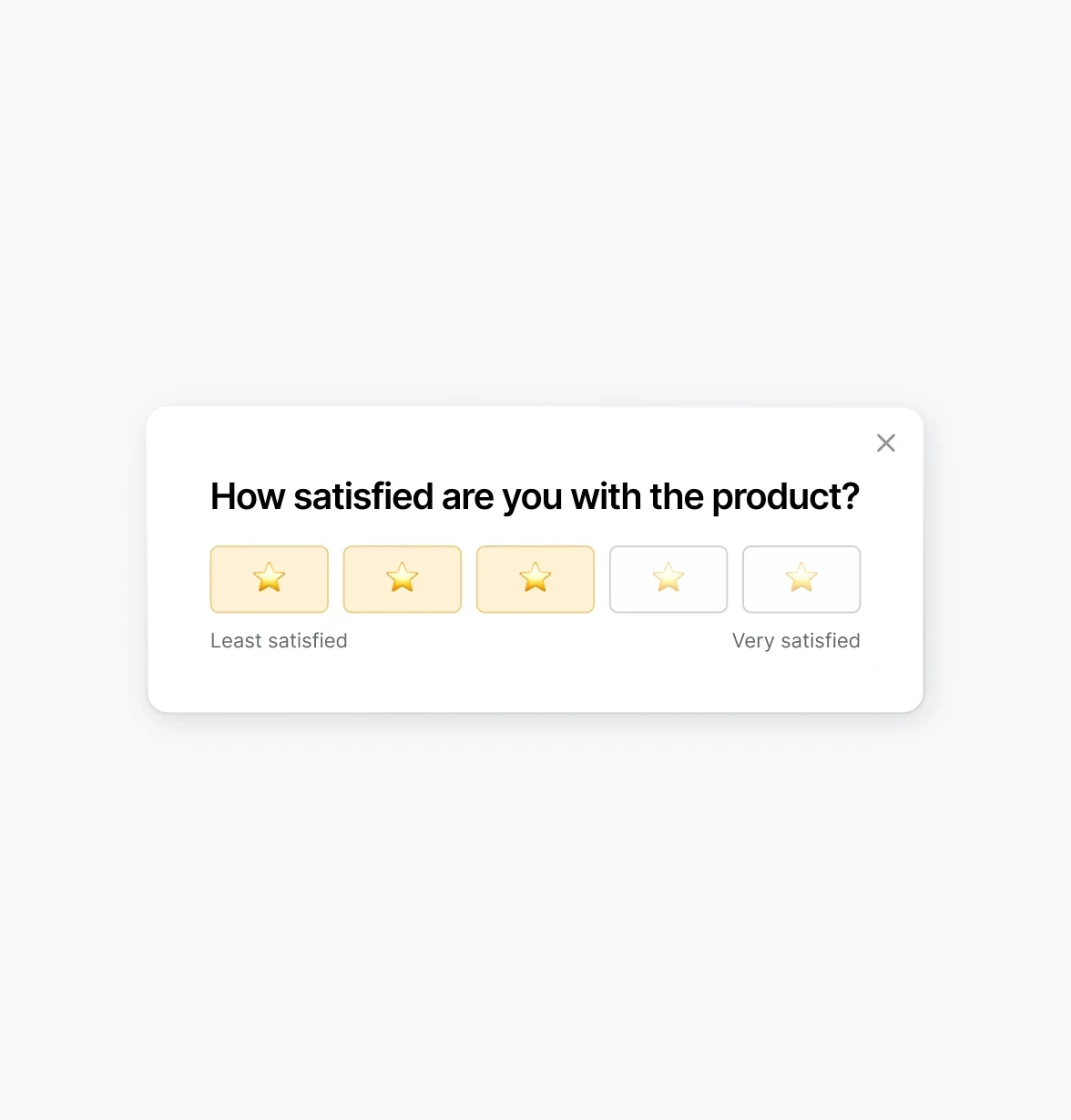 In-app survey widget for collecting customer feedback