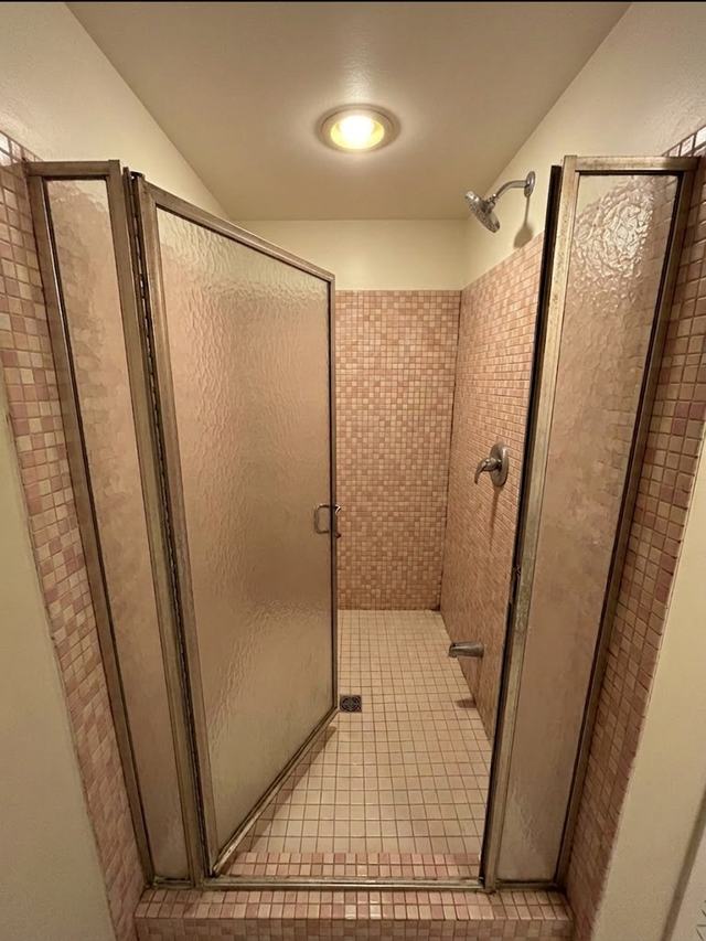 Pink Mosaic Shower Update — before