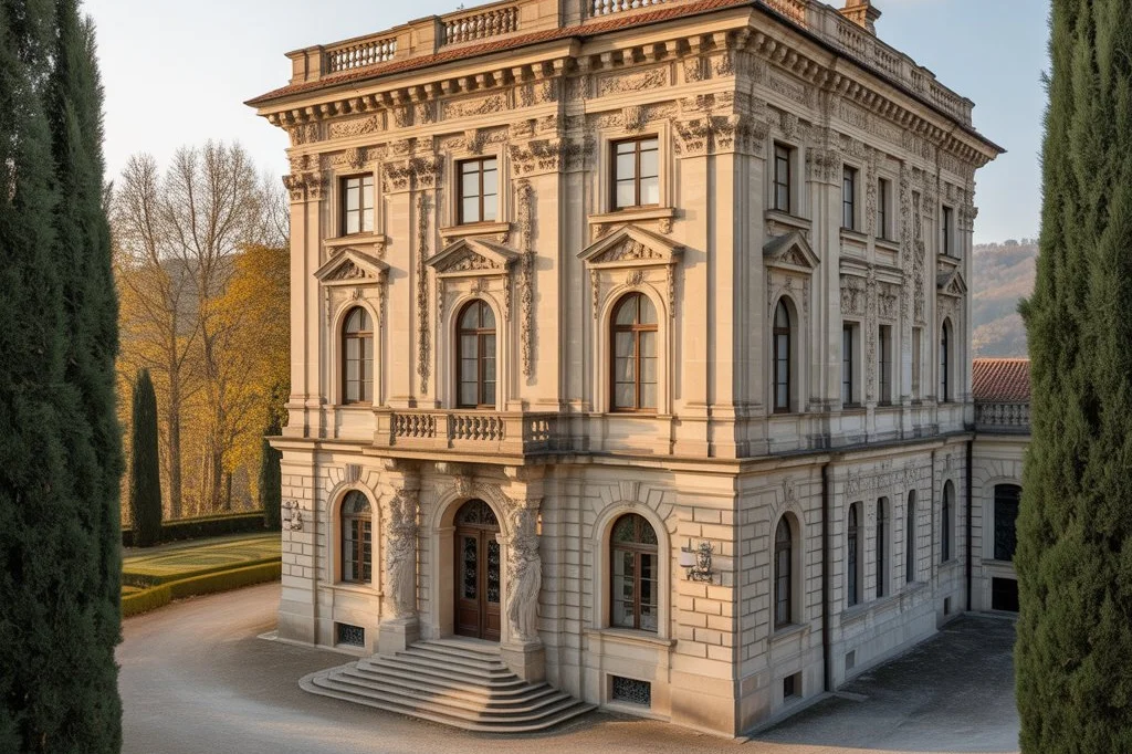 Elegante europäische Villa mit gepflegtem Garten – Gebäudeversicherung für Villen und Herrenhäuser