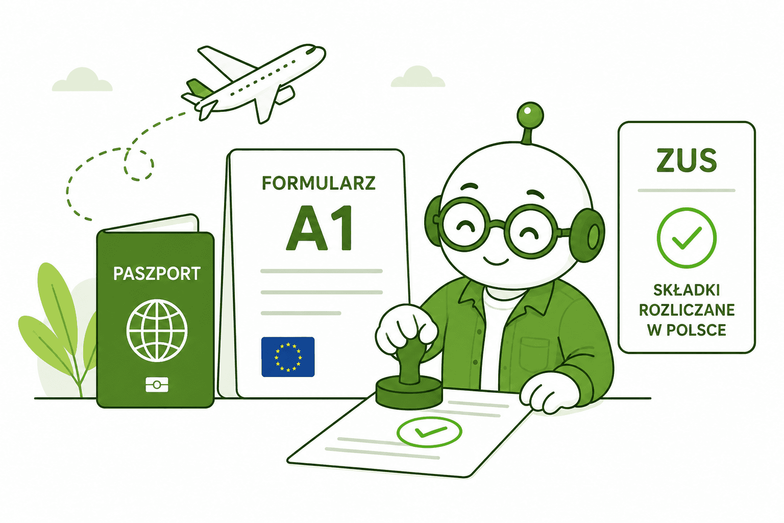 formularz A1 i ZUS przy pracy za granicą ilustracja