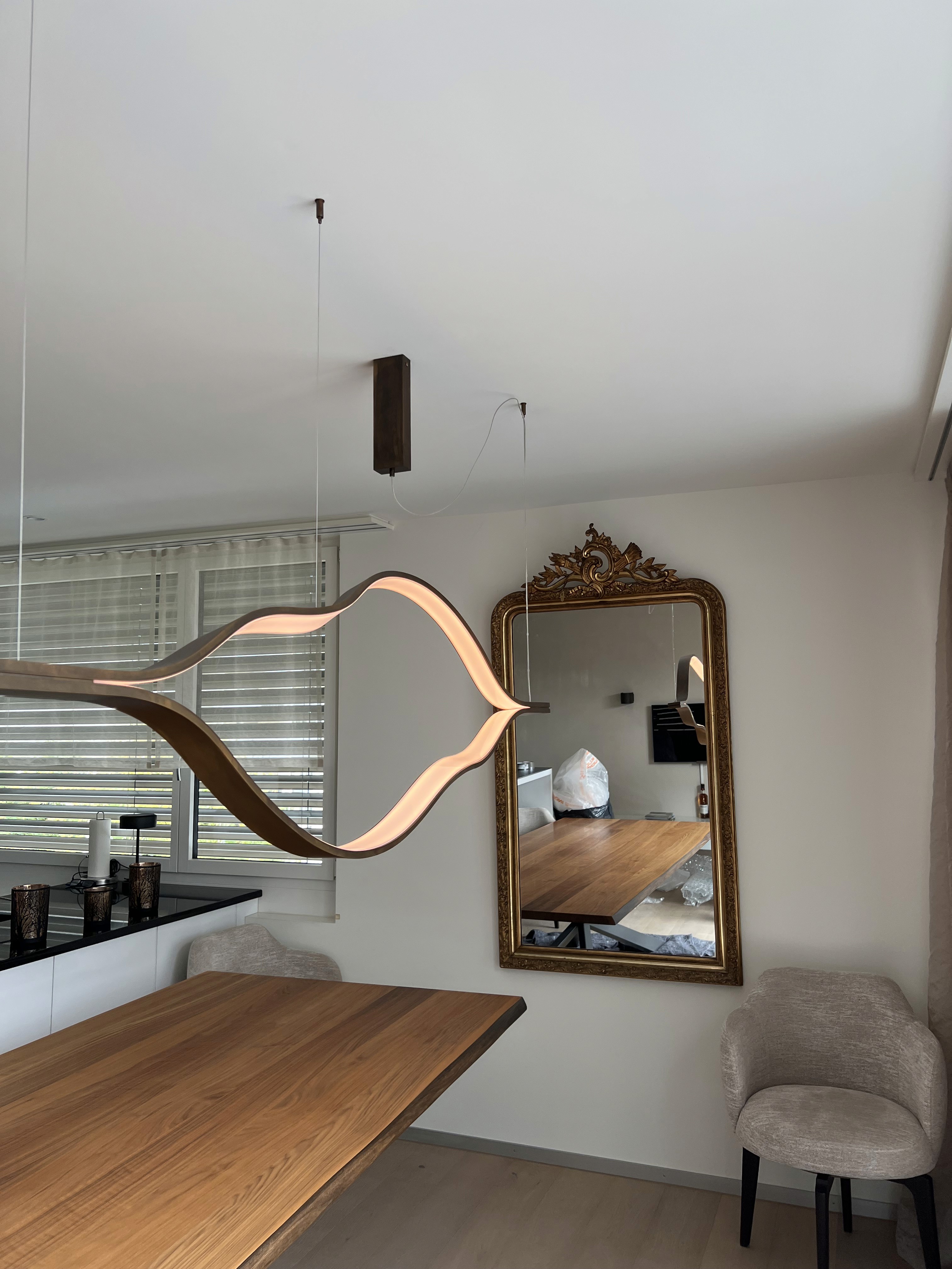 Sculptural wave pendant